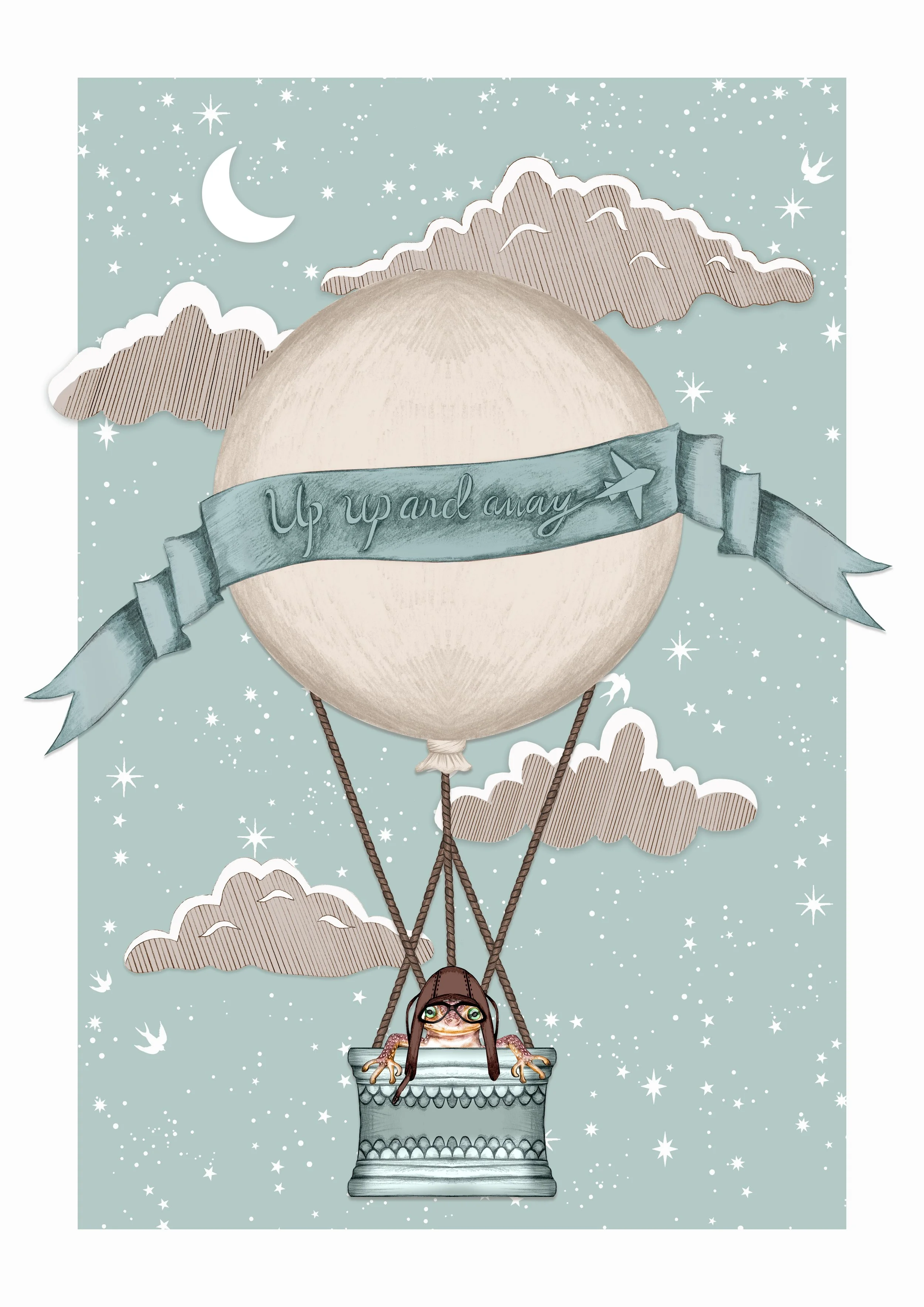 WALL ART GIRAFFE NEUTRAL DUCK EGG CLOUDS.jpg