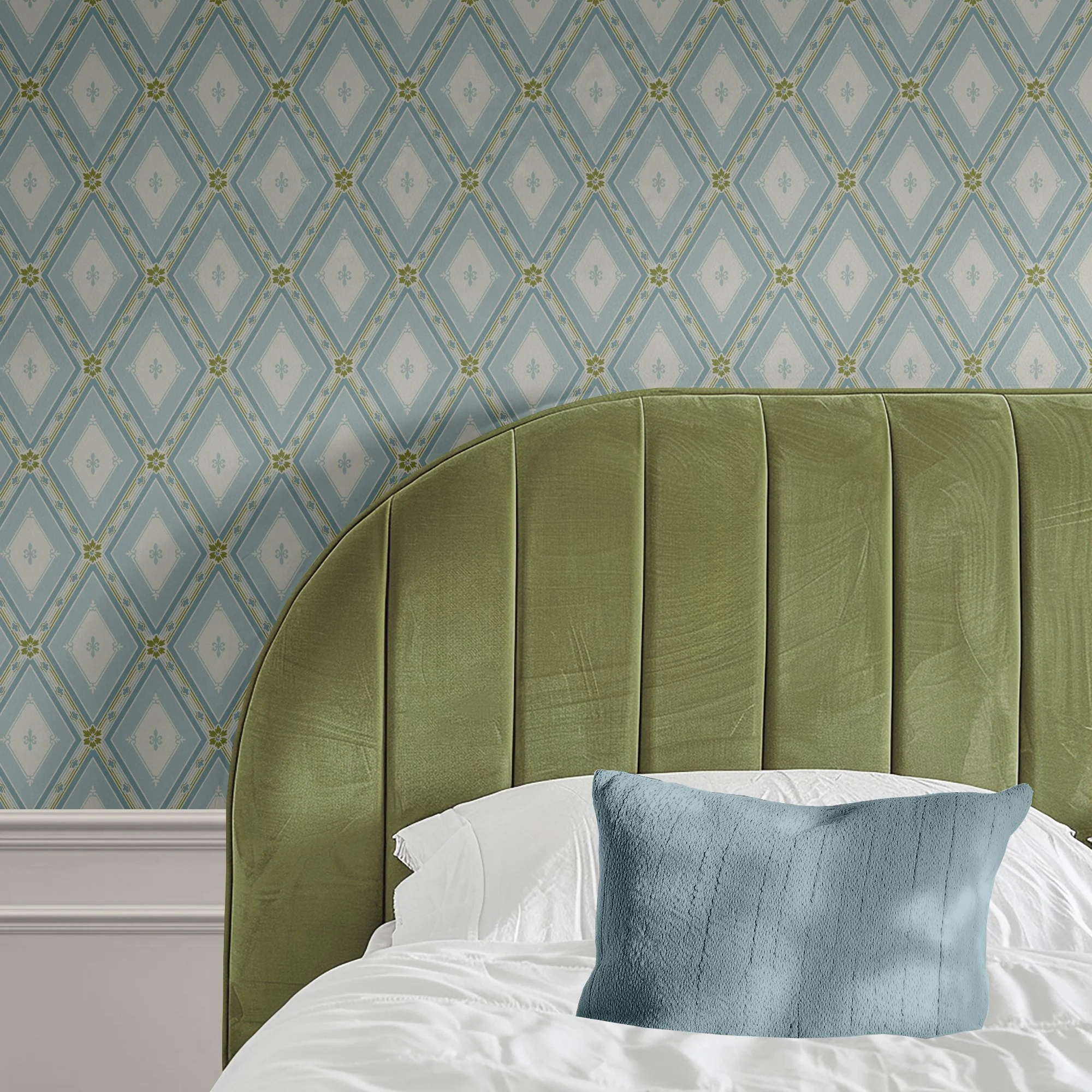 HERITAGE GEO MULTICOLOUR IN DUCK EGG AND OLIVE