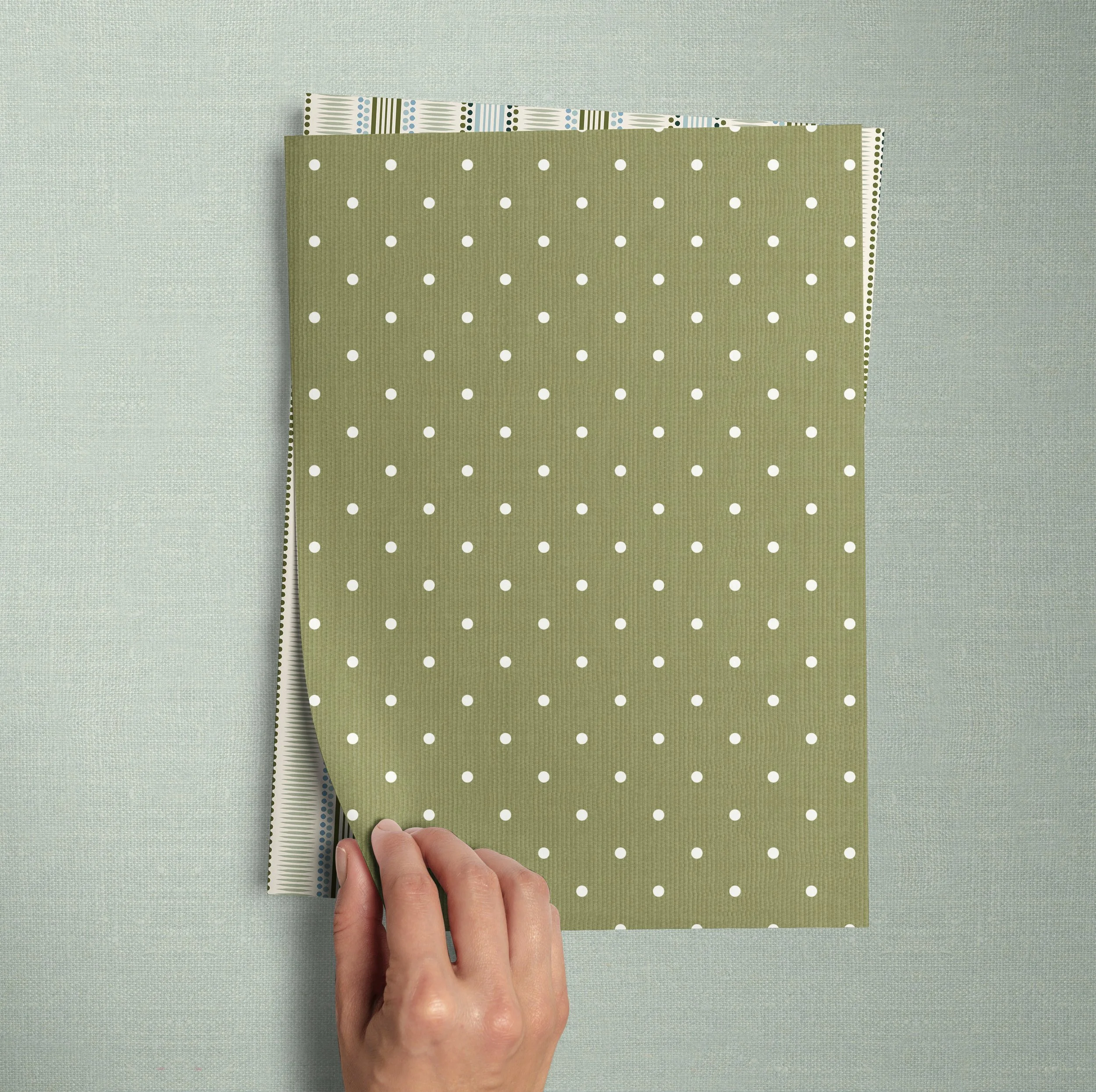 A4 SAMPLE POLKA DOT IN OLIVE