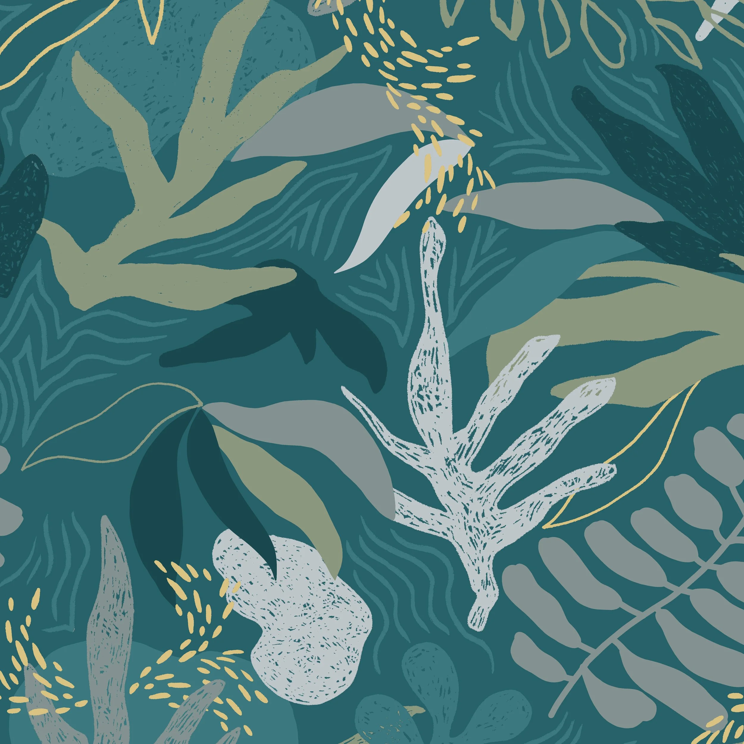 FOLIAGE FERNS IN TEAL