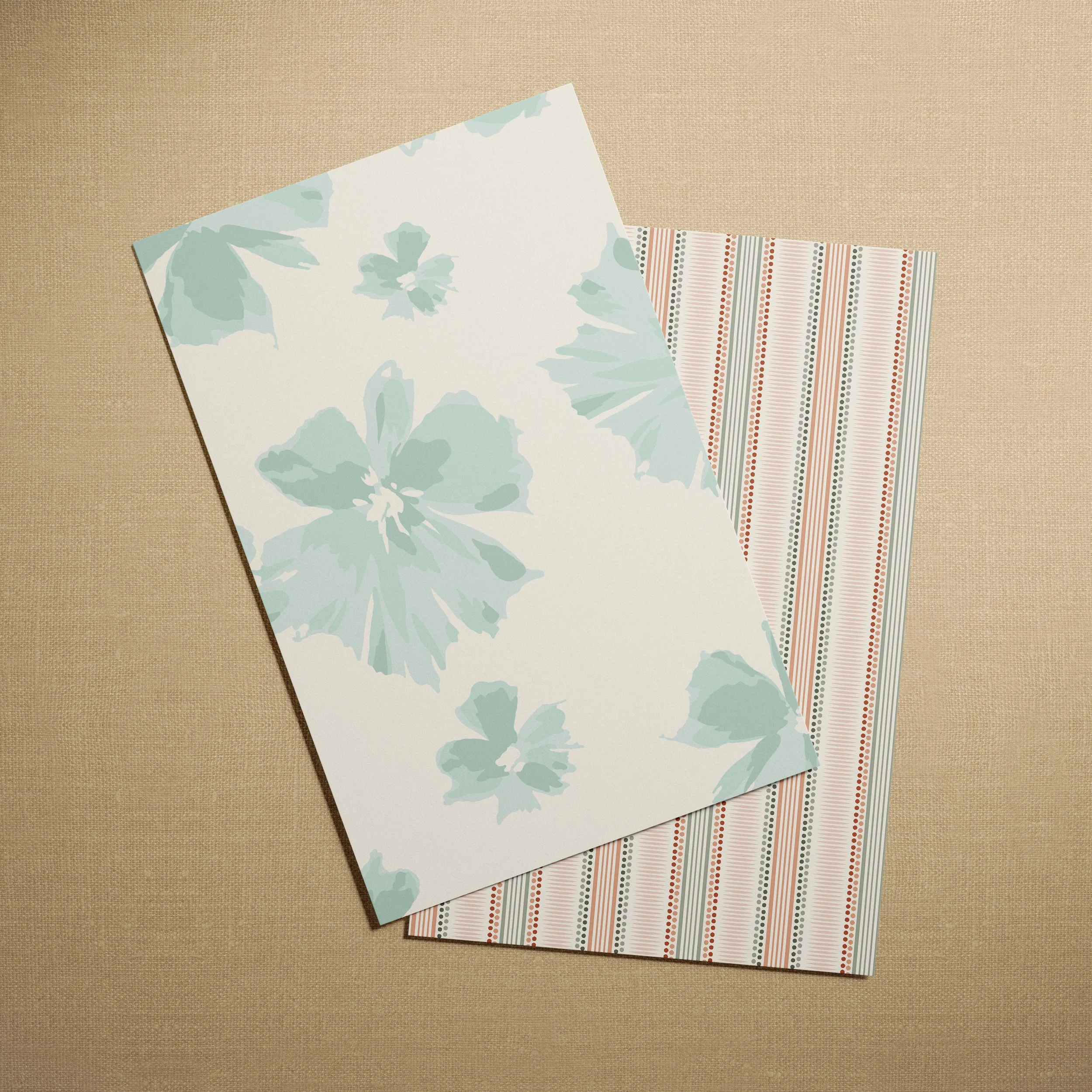 A4 SAMPLE RADIANCE FLORAL IN DUCK EGG