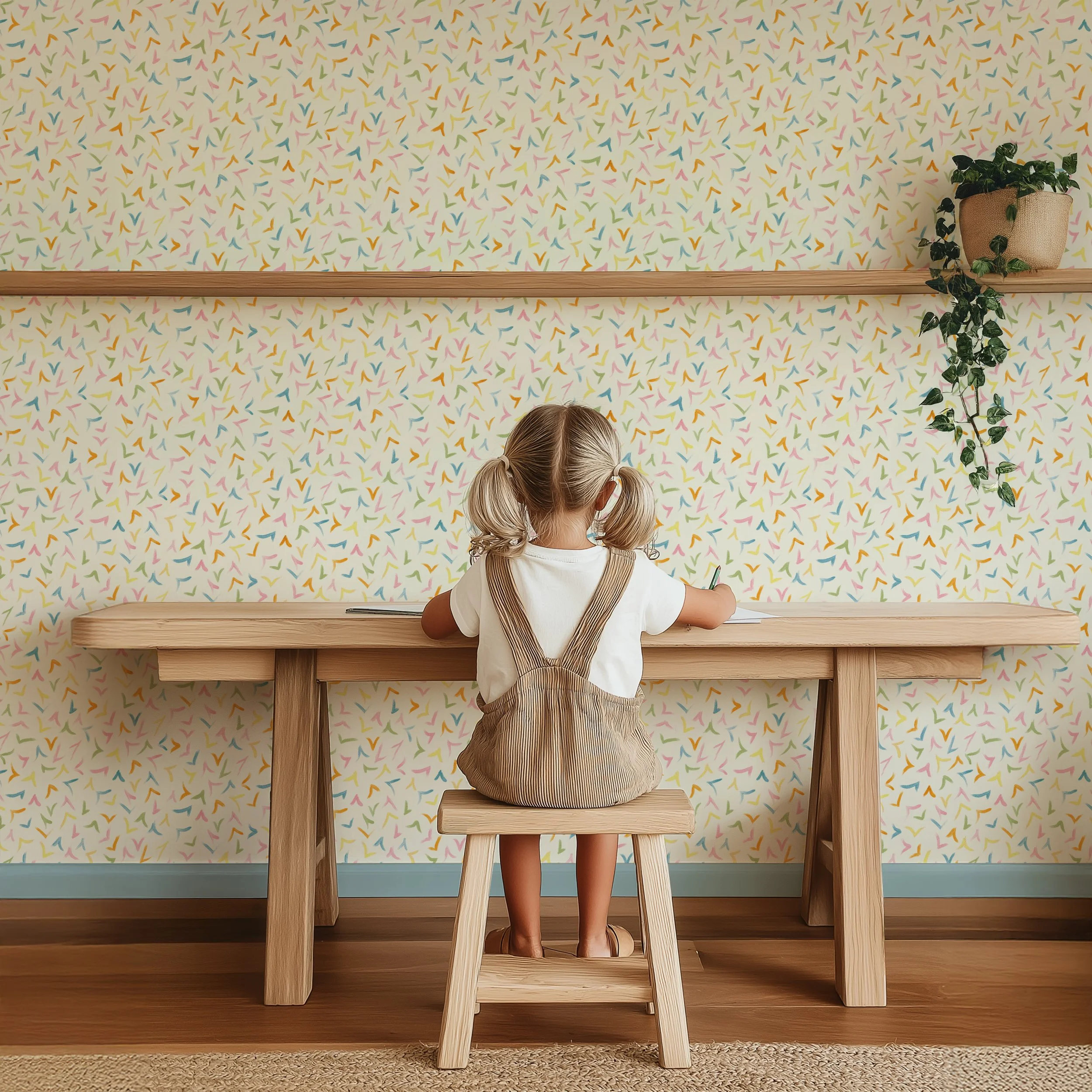 FLUTTER BRUSHSTROKES IN RAINBOW