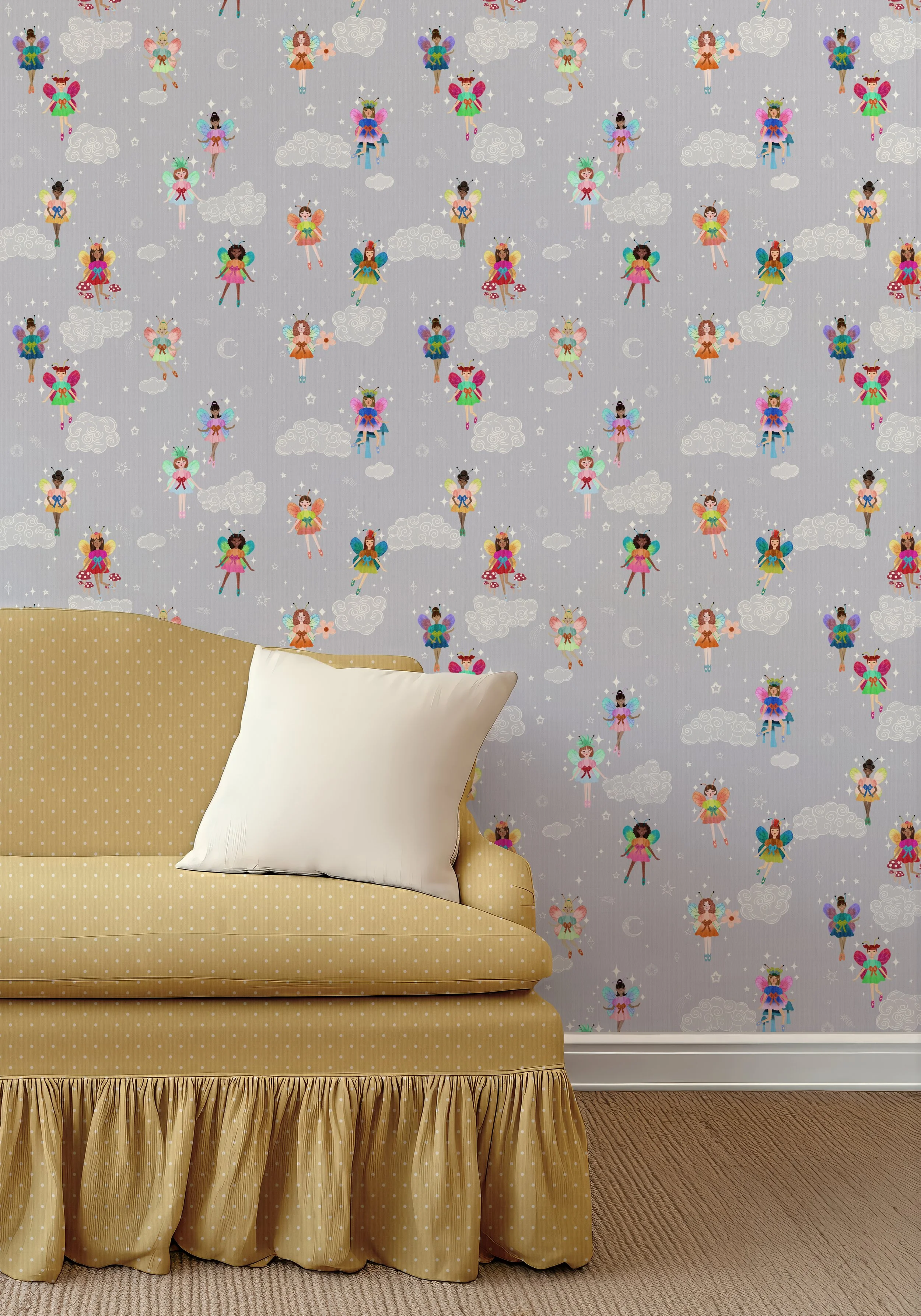 SKY FAIRIES IN RAINBOW AND LILAC