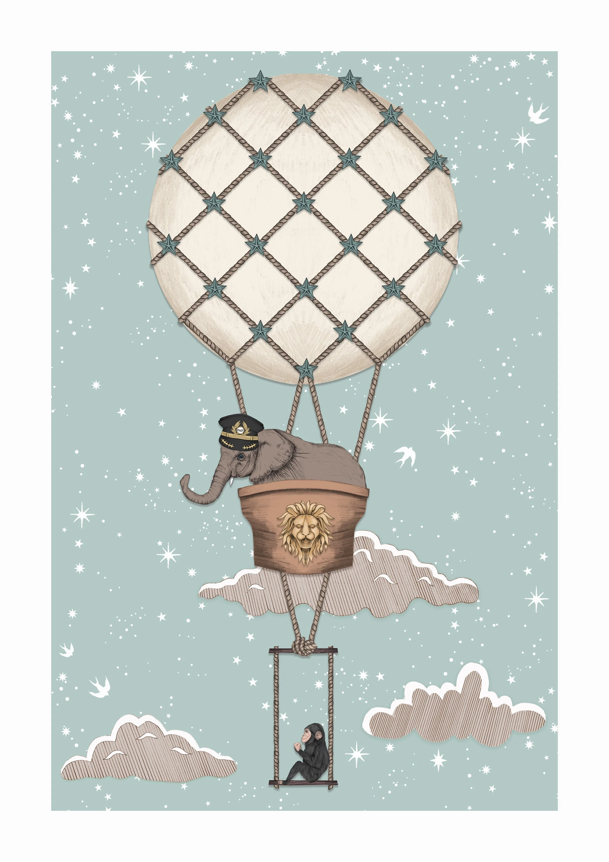 WALL ART ELEPHANT NEUTRAL DUCK EGG.jpg