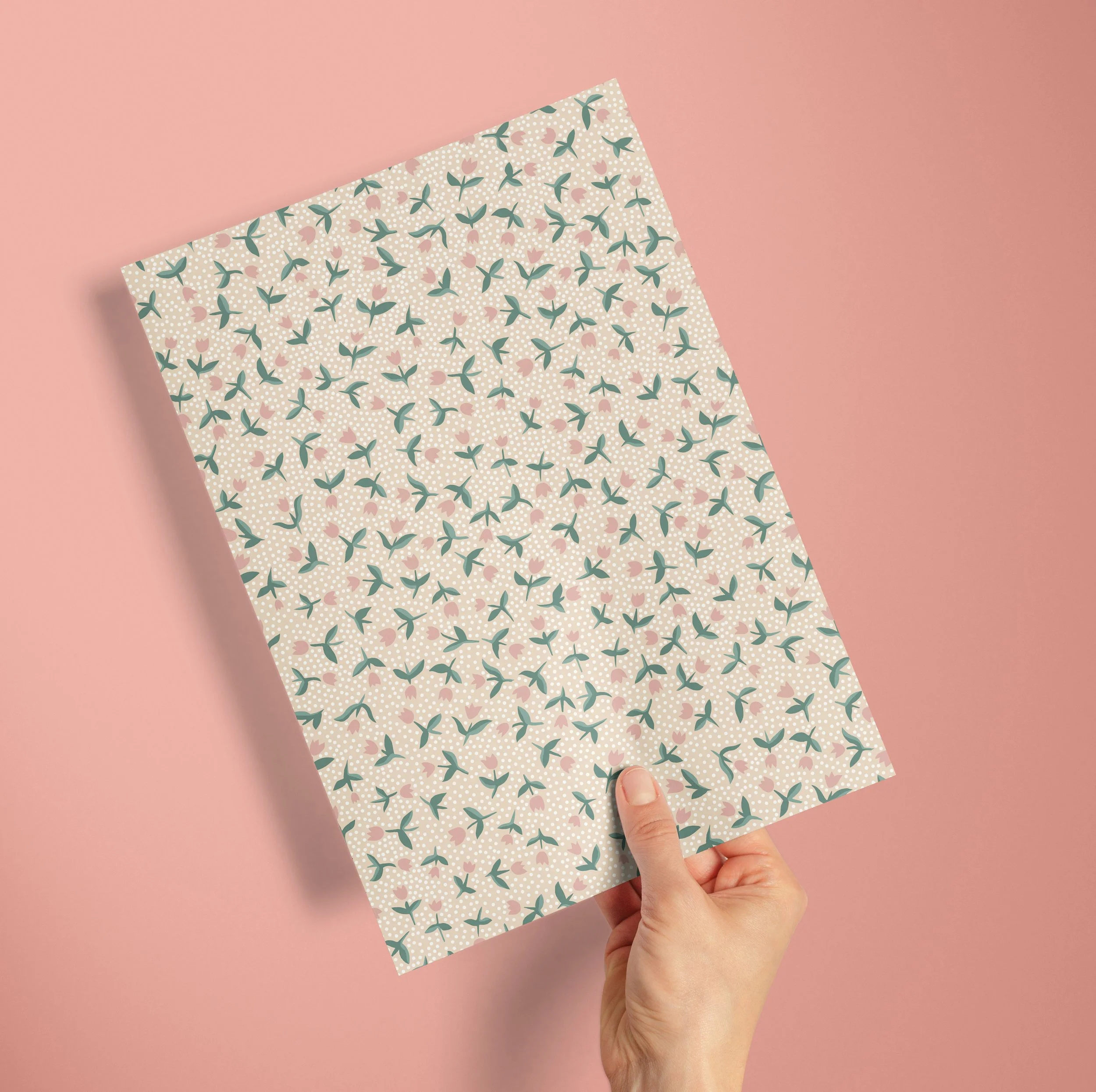 A4 SAMPLE DITSY TULIPS IN ALMOND