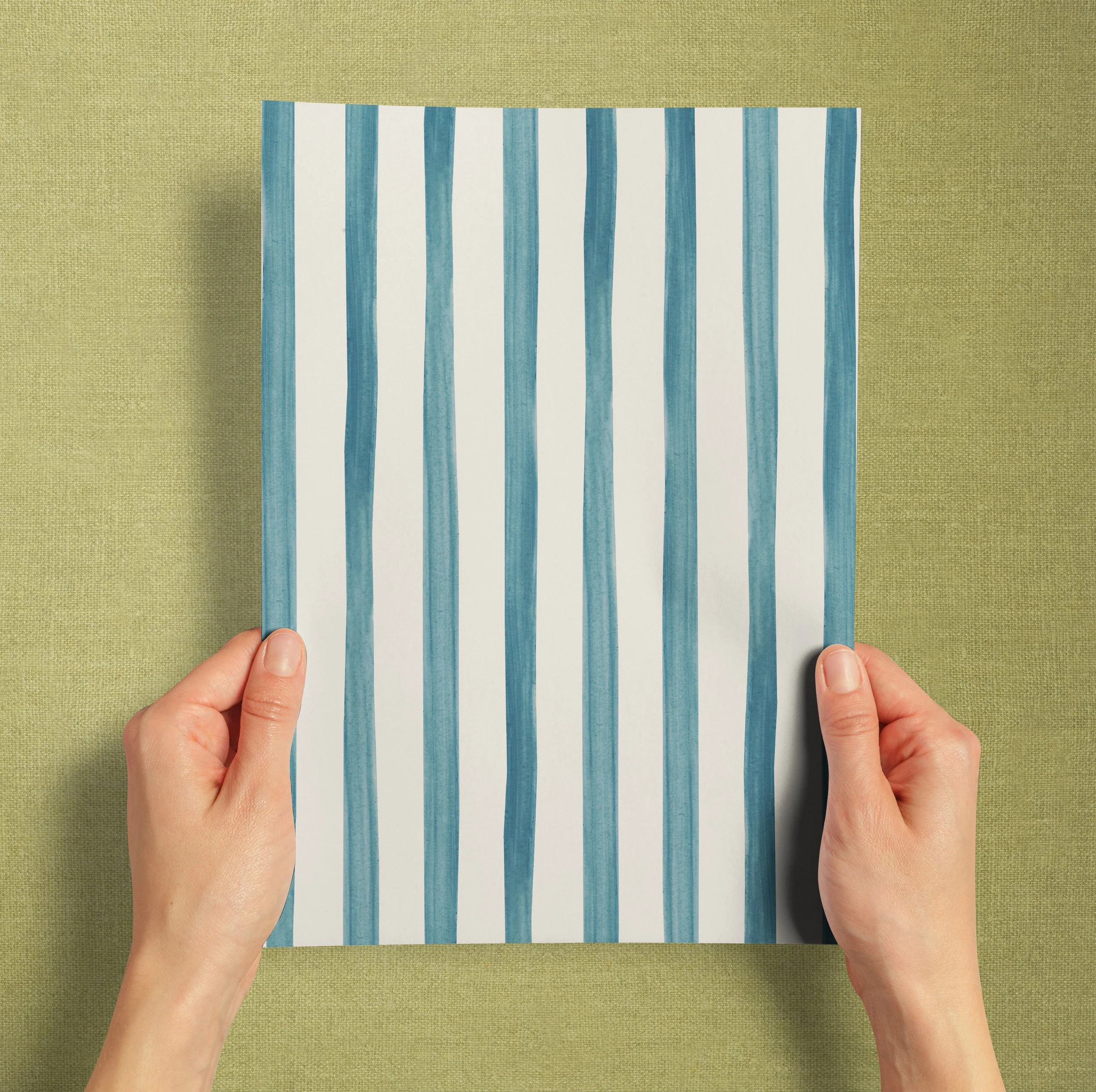 A4 SAMPLE - PAINTED STRIPE IN BLUE