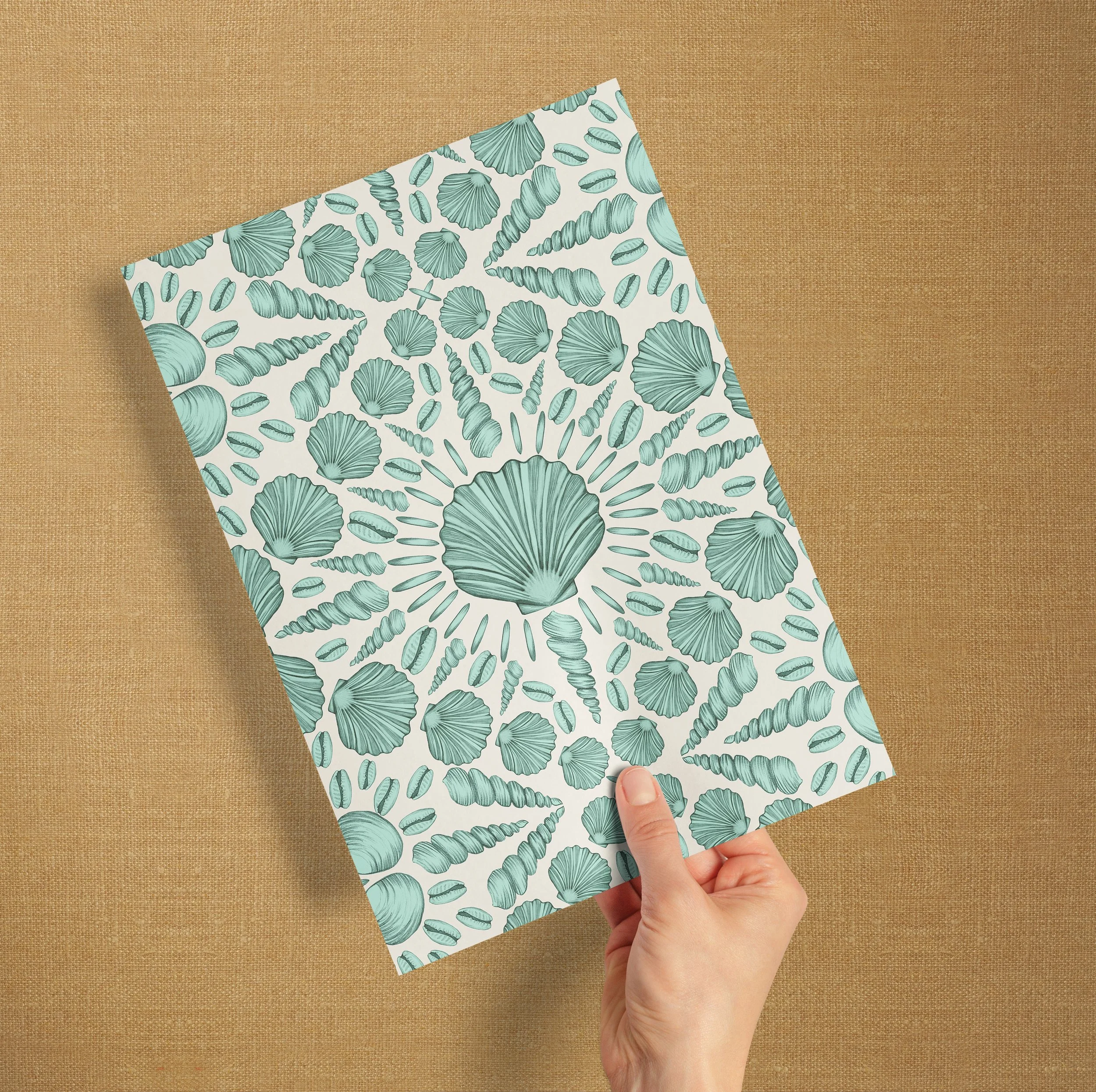 A4 SAMPLE SHELL GROTTO IN DUCK EGG