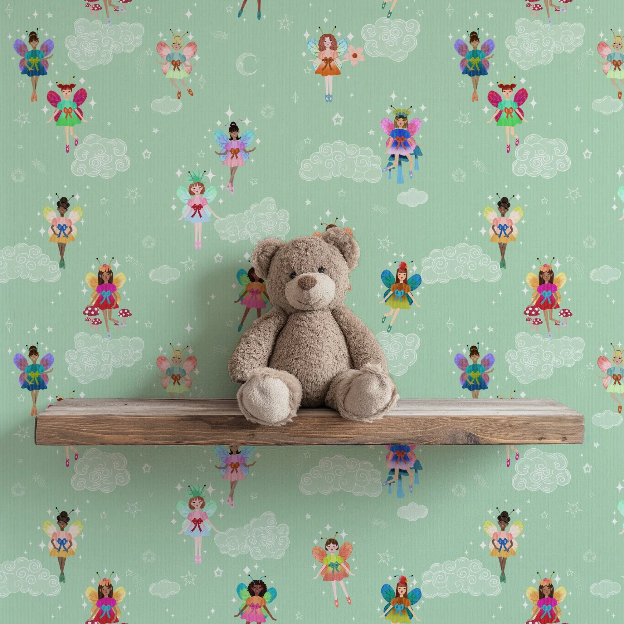 SKY FAIRIES IN RAINBOW AND MINT