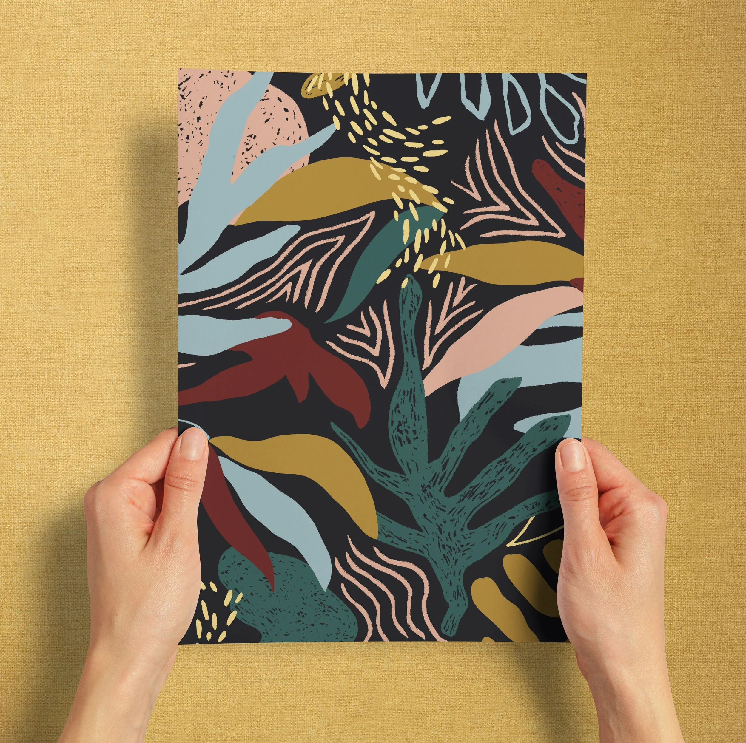 A4 SAMPLE FOLIAGE FERNS IN BLACK SANDS