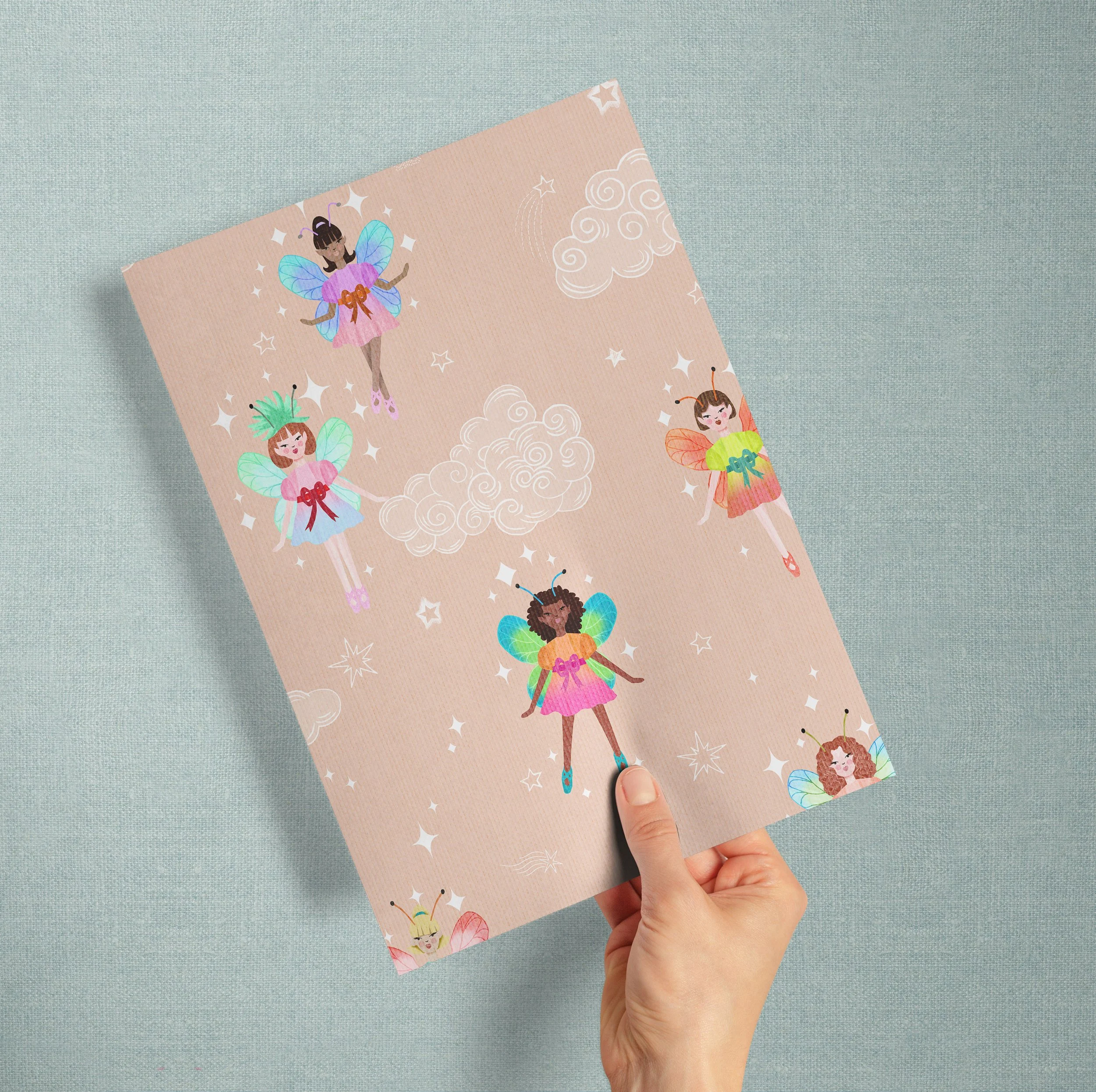 A4 SAMPLE SKY FAIRIES IN RAINBOW AND PEACH