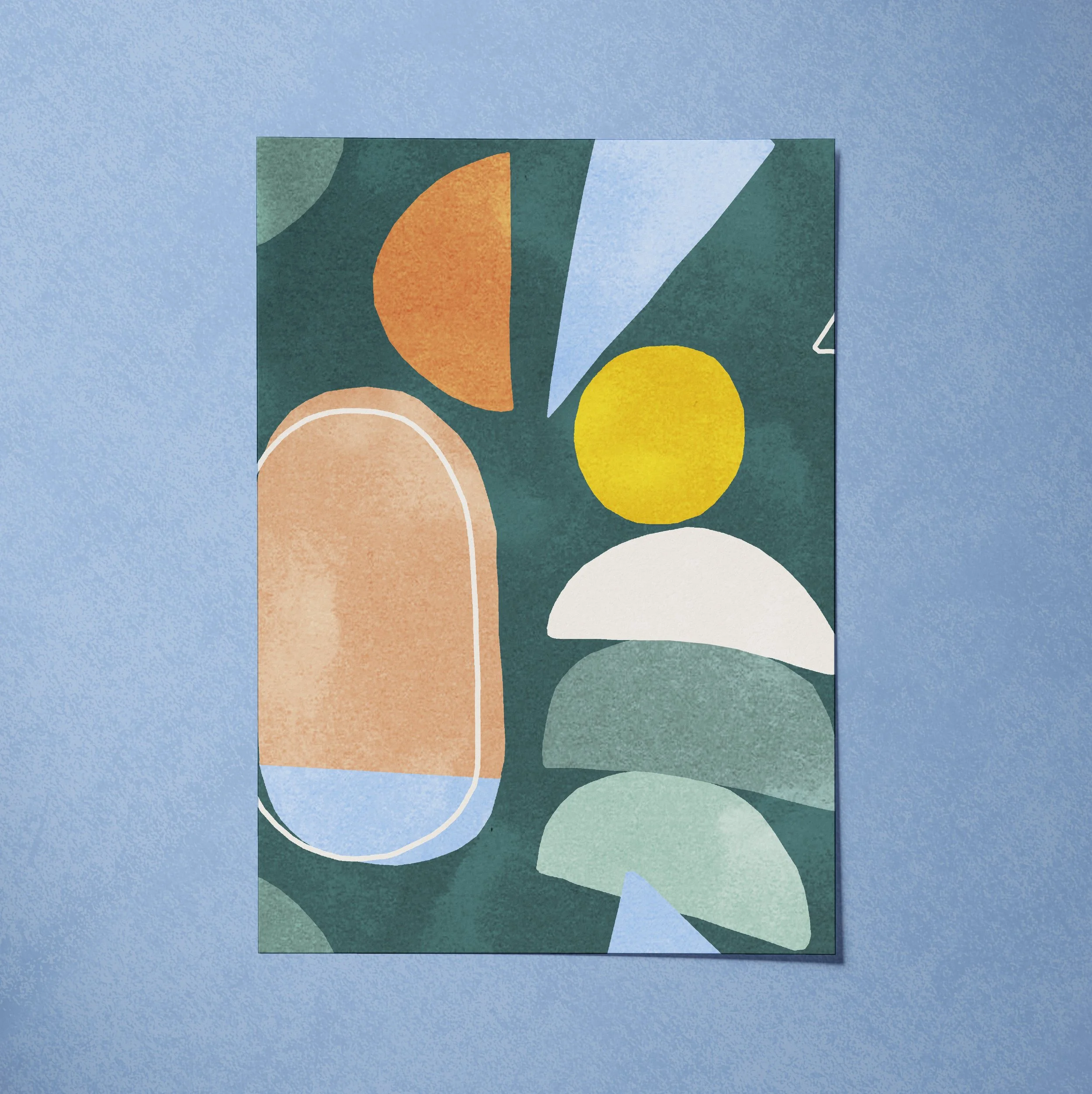 A4 SAMPLE - PAINTED GEO IN TEAL