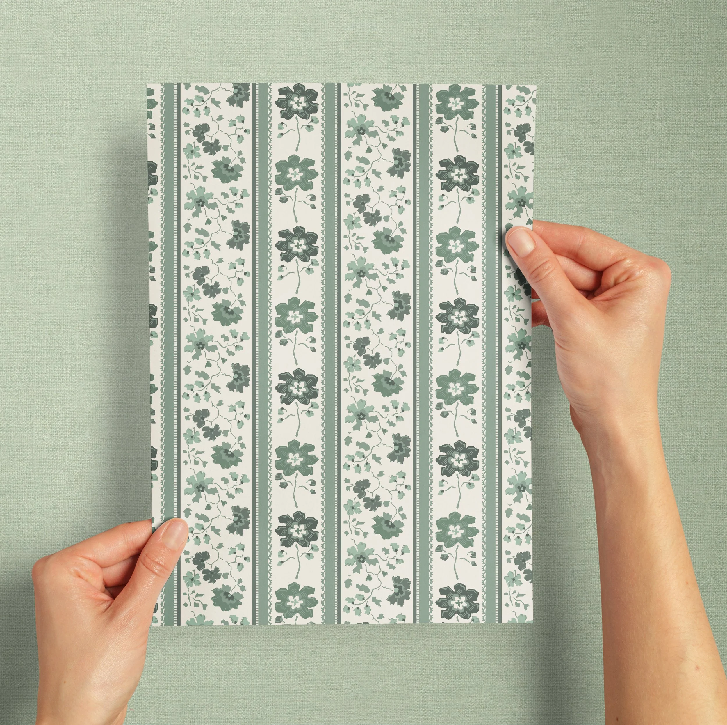 A4 SAMPLE ARTISAN RIBBON IN PARK AND SEA SALT