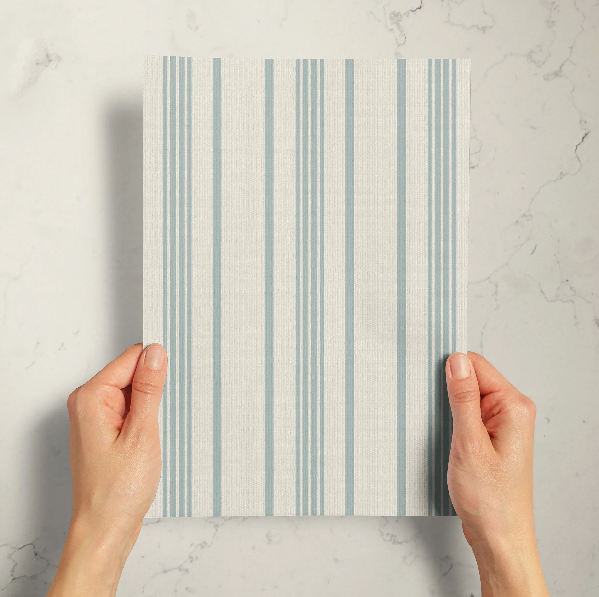 A4 SAMPLE HUMBLE STRIPE IN DUCK EGG