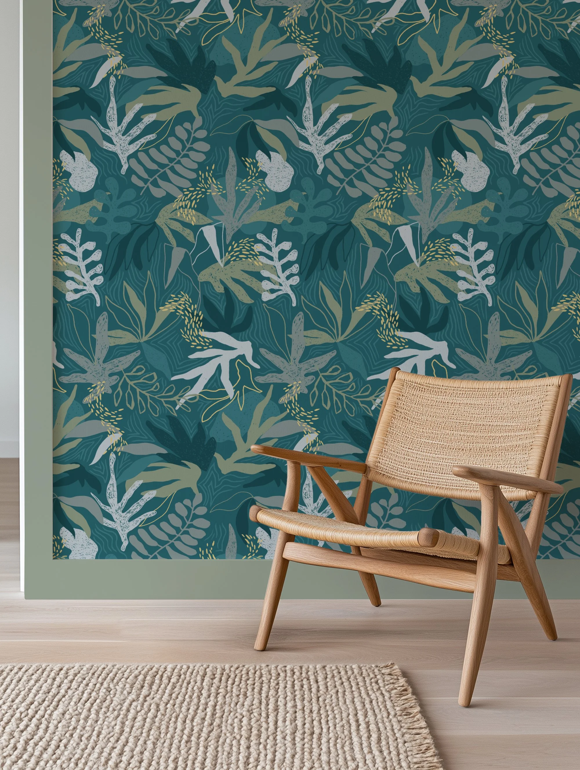 FOLIAGE FERNS IN TEAL