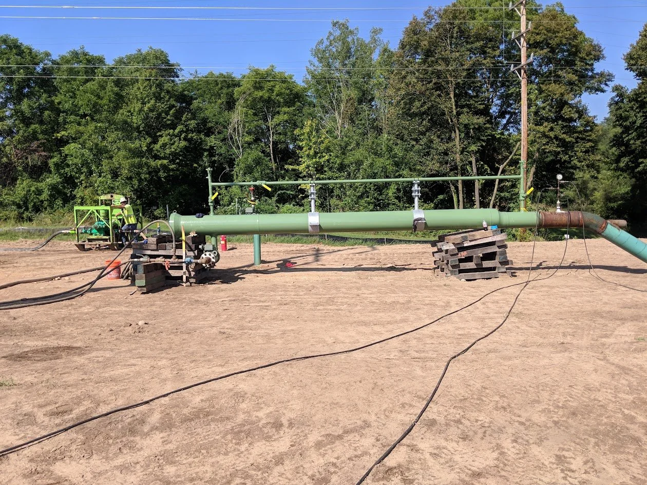 Pipeline pressure testing setup in field