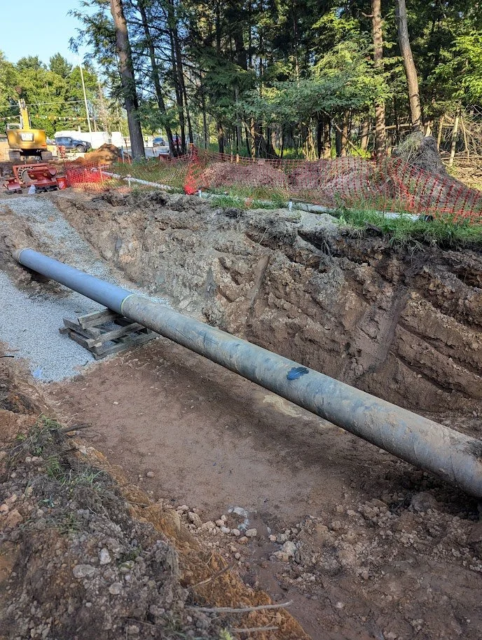 Pipeline in trench for remediation work