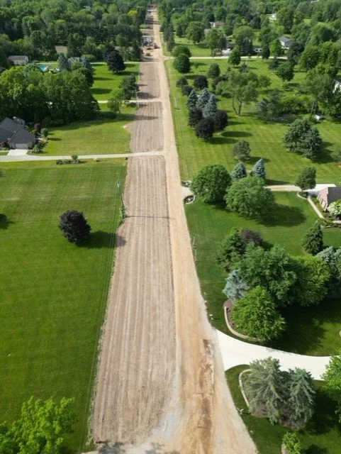 R.L. Coolsaet construction site with cleared path for pipeline installation.