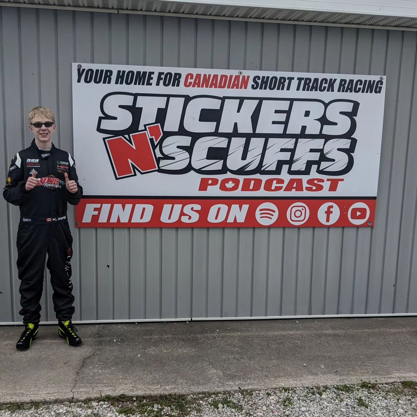 So happy to be part of the @stickersnscuffs racing family ! 

@camkracing &amp; @graydonbunn host the Stickers N' Scuffs Podcast, highlighting all the excitement of Canadian Short Track Racing. They also promote a number of drivers, and I am proud to