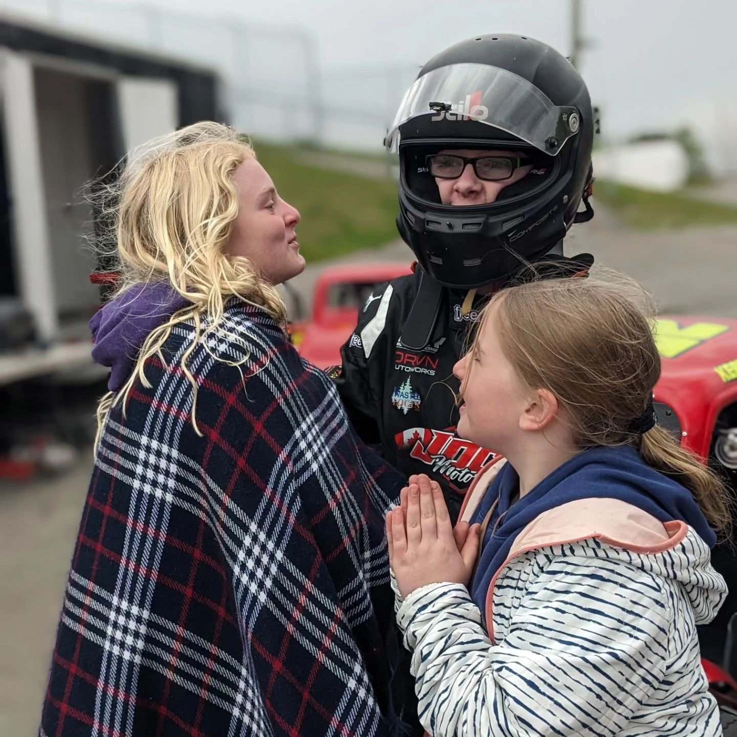 Today was a fantastic day for our whole family at the track!  My sister's were supporting me in the pits which was awesome, and they also had some big news of their own... Along with some other amazing young workers, they are now officially helping o