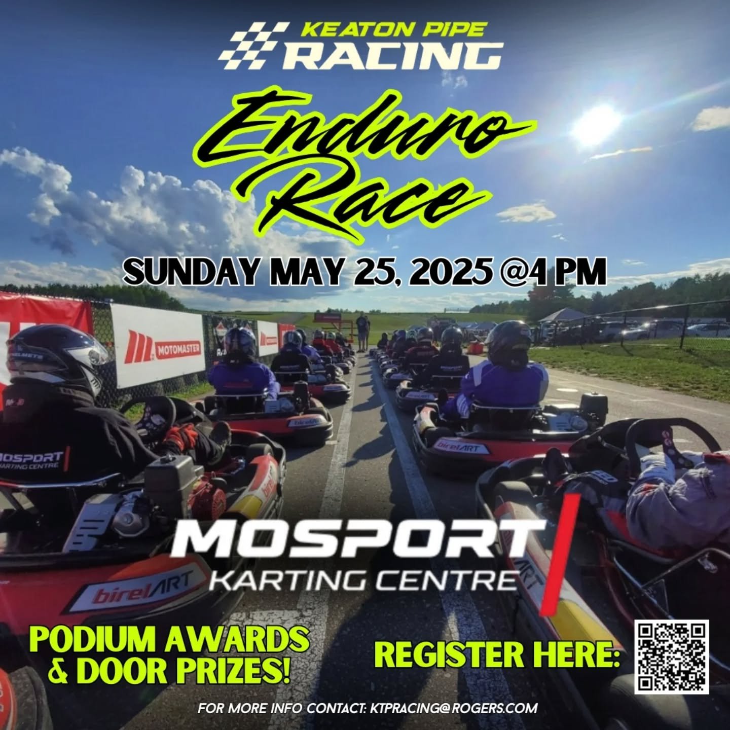 One month until our Enduro event @mosportkarting !! We have lots of cool prizes to be won at this event! It's going to be tons of fun and we are looking forward to some great racing! Come and join us!!
Pre-determine your team of 3-4 drivers or come