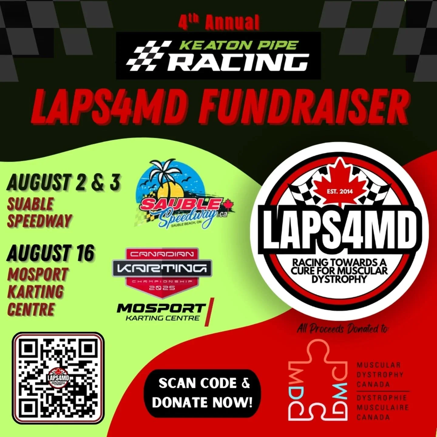 IT'S TIME!! This week we launch our 4th Annual @laps4md fundraiser in support of @md_canada ! π
We are excited to be heading back to @saublespeedway where we will be hosting the fundraiser along side my double header race weekend with @motorsportsj