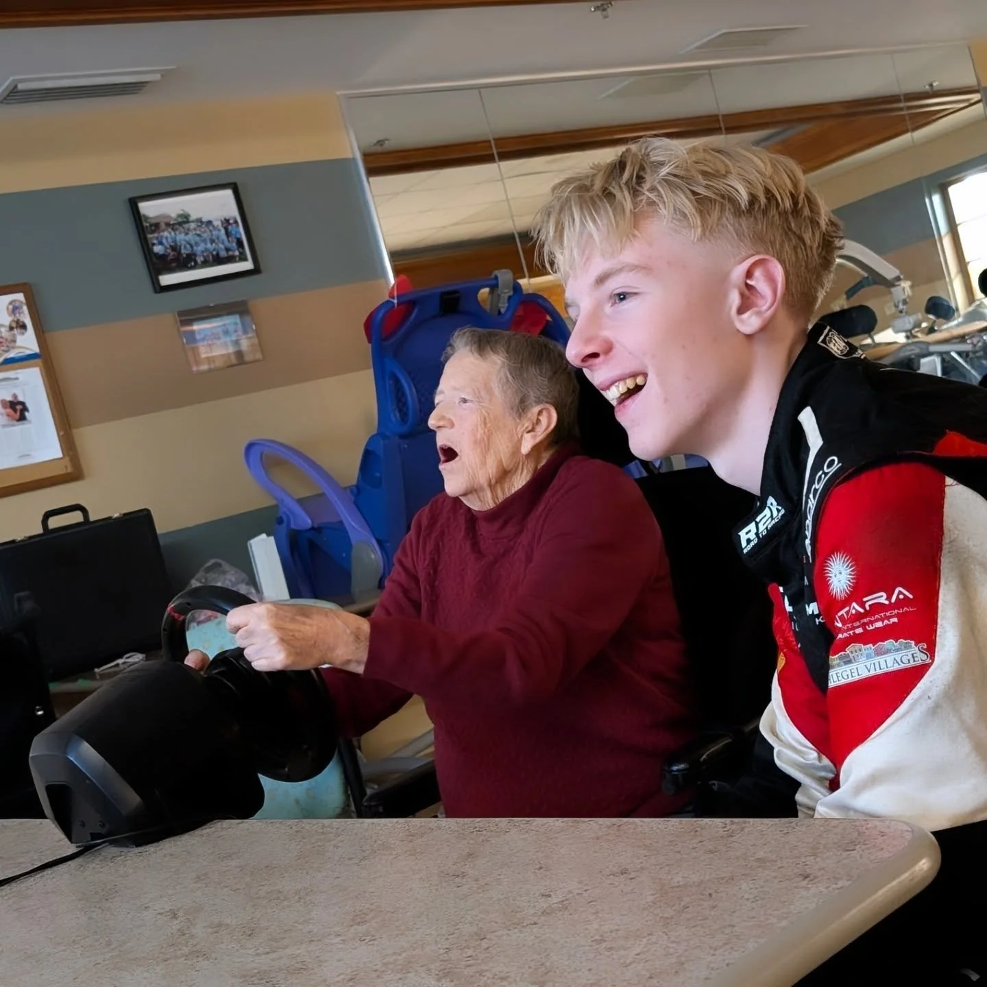 Our best sim racing night yet @schlegelvillage @taunton_mills !! With more involvement and engagement than ever, the Long Term Care residents brought their competitive spirits to the virtual race track once again. Smiles, laughter, concentration and 