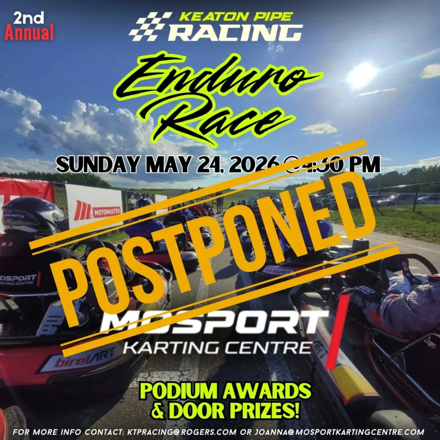Unfortunately we have to postpone our Enduro Race to a later date. Stay tuned for more details on a new date soon.
