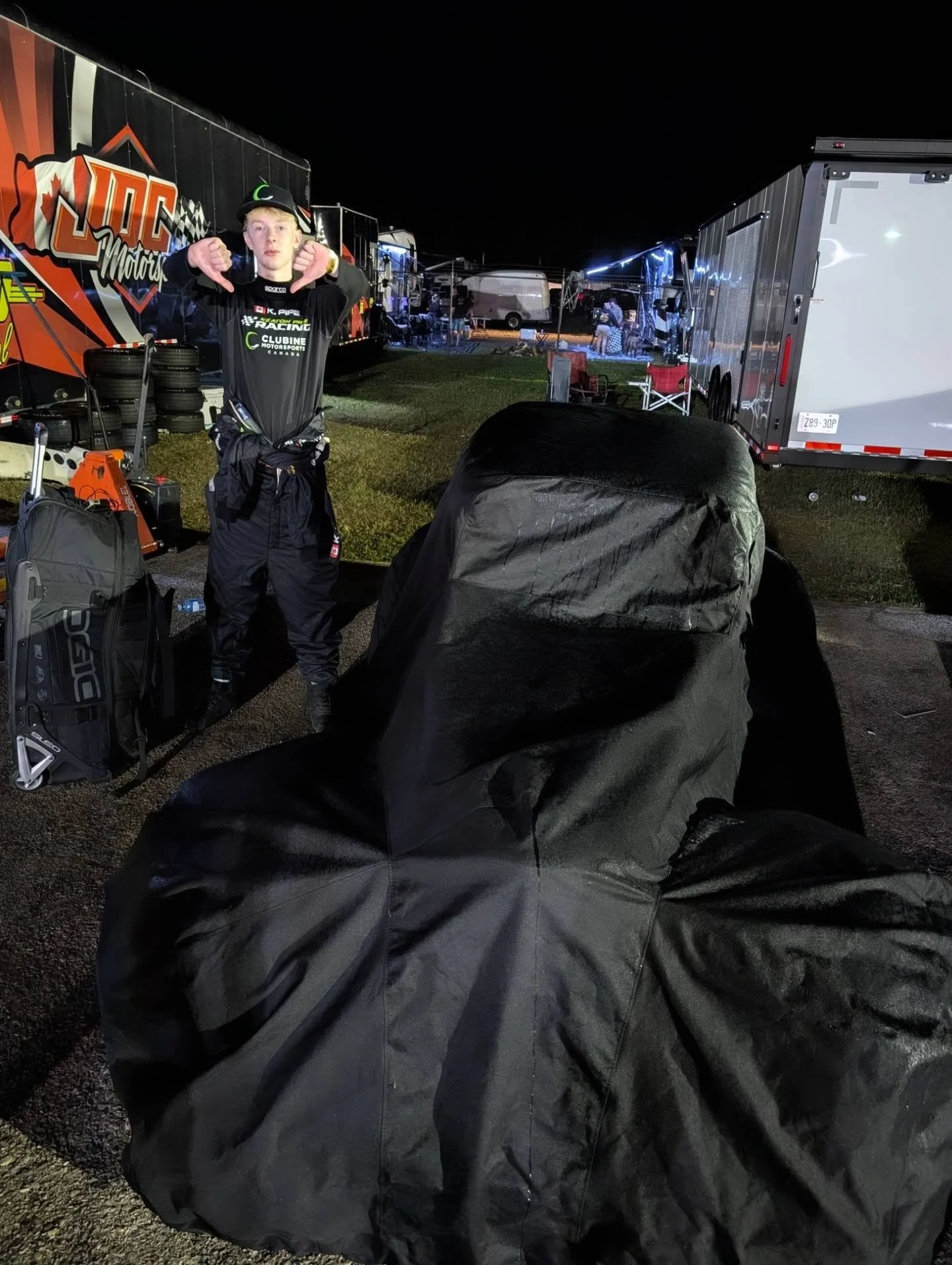 Rained out. 👎🌧️

Unfortunately, rain was a threat all day. After a 45-minute rain delay midway through the schedule, we thought we were in the clear as racing was able to get back underway. But as the night went on, the rain gradually returned, and