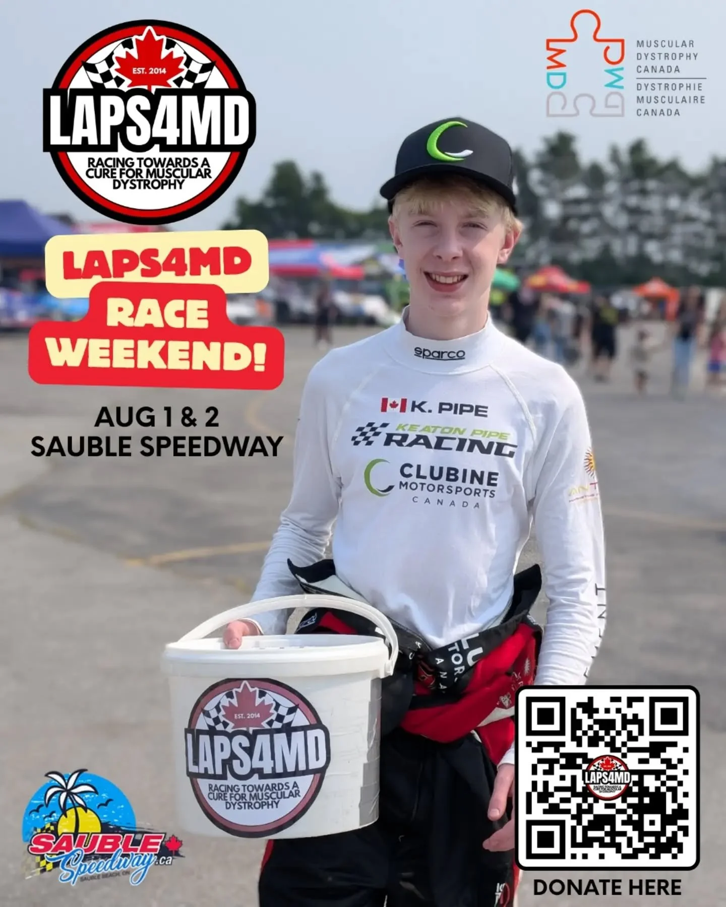 🌟Charity Race Weekend!🌟 We are headed to Sauble Speedway for a double header weekend...racing both Saturday and Sunday...and all weekend long we will be hosting our 5th annual Laps4MD fundraiser, benefiting Muscular Dystrophy Canada!

The Keaton Pi