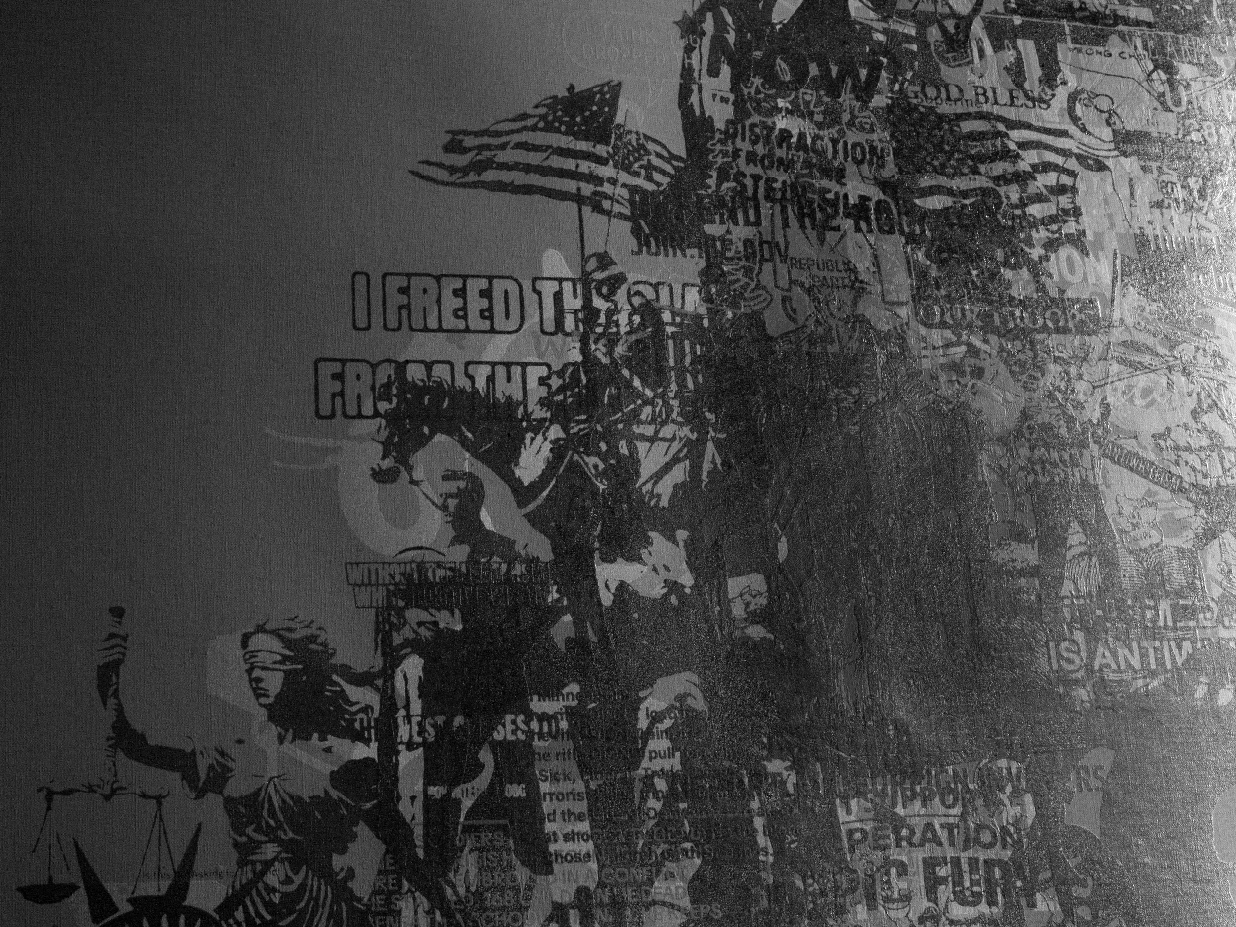 Memes No.3 (detail), screenprint on canvas, 72 x 43in, 2026
