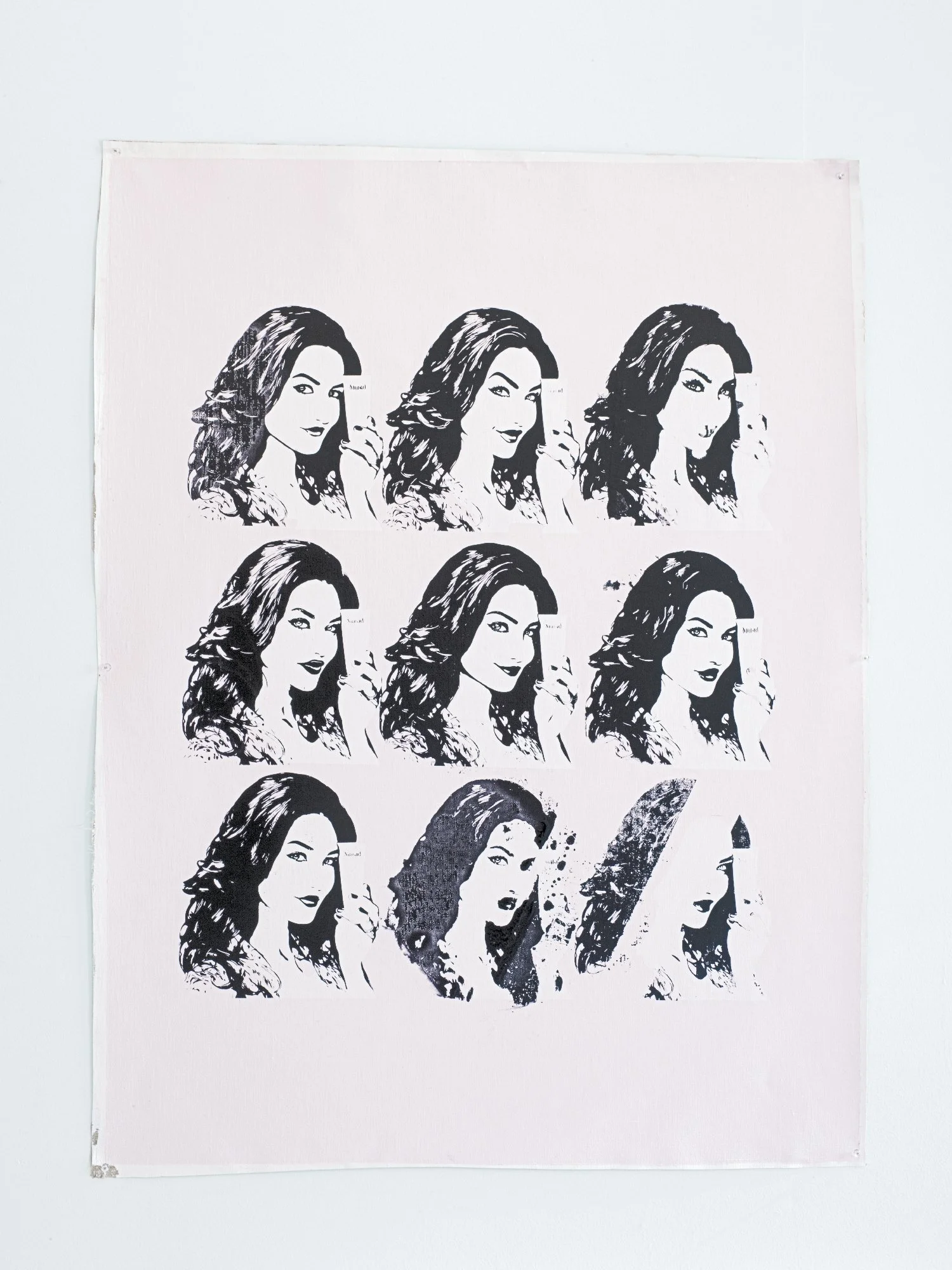 Self-Portrait II, screenprint on canvas, 30 x 42in, 2025 (unstretched)