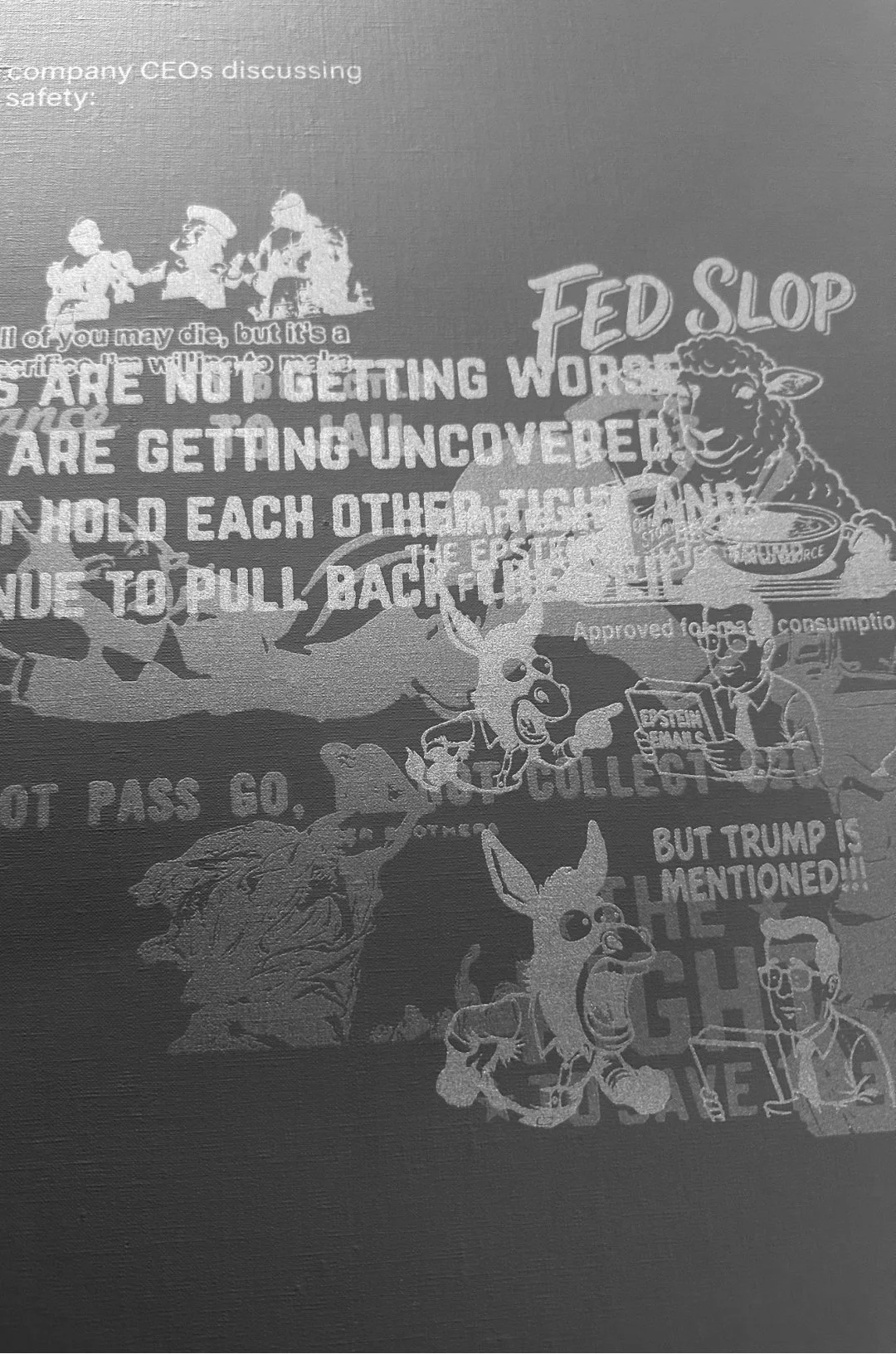 Open pages from MemeWarfare by Cassandra Zampini, combining appropriated internet imagery, memes, and printed text.