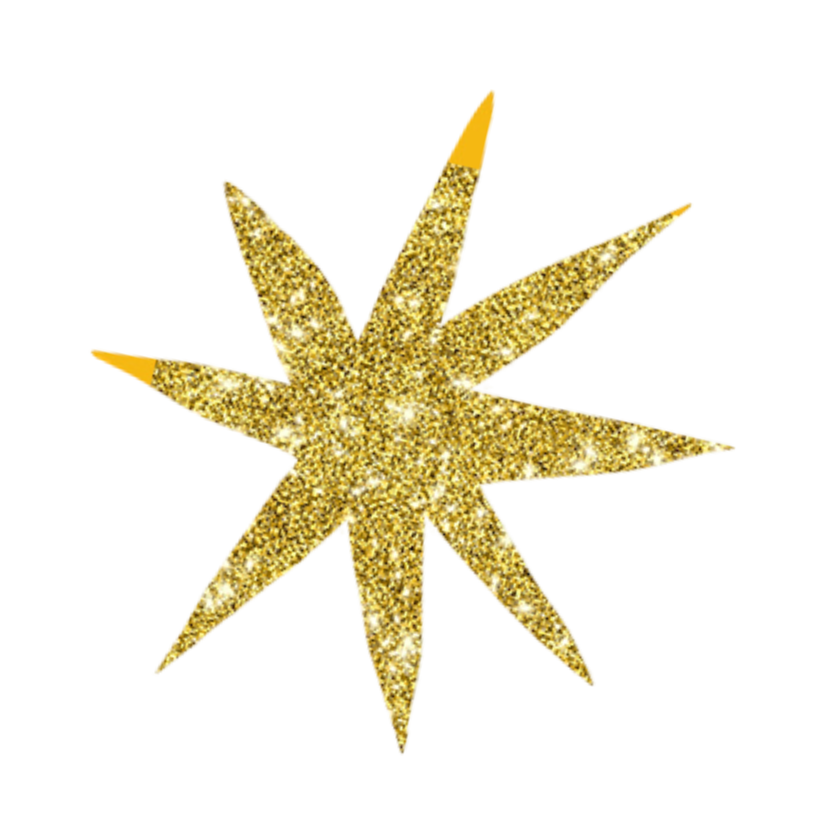 A golden shimmering lone star.