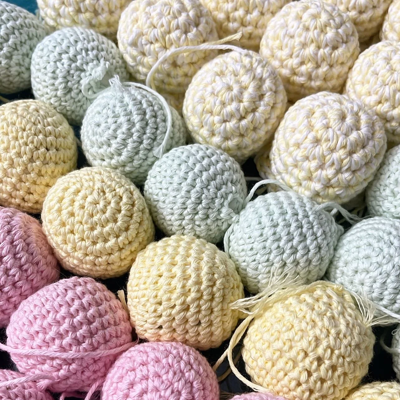 Been working hard these last few weeks crocheting &amp; sewing for our market this Saturday: Smooches for Pooches @shuksavannah ! 💋

We&rsquo;re stocked up with crochet balls, popcorn, sushi &amp; ice cream! We&rsquo;ll also have some new kicker toy