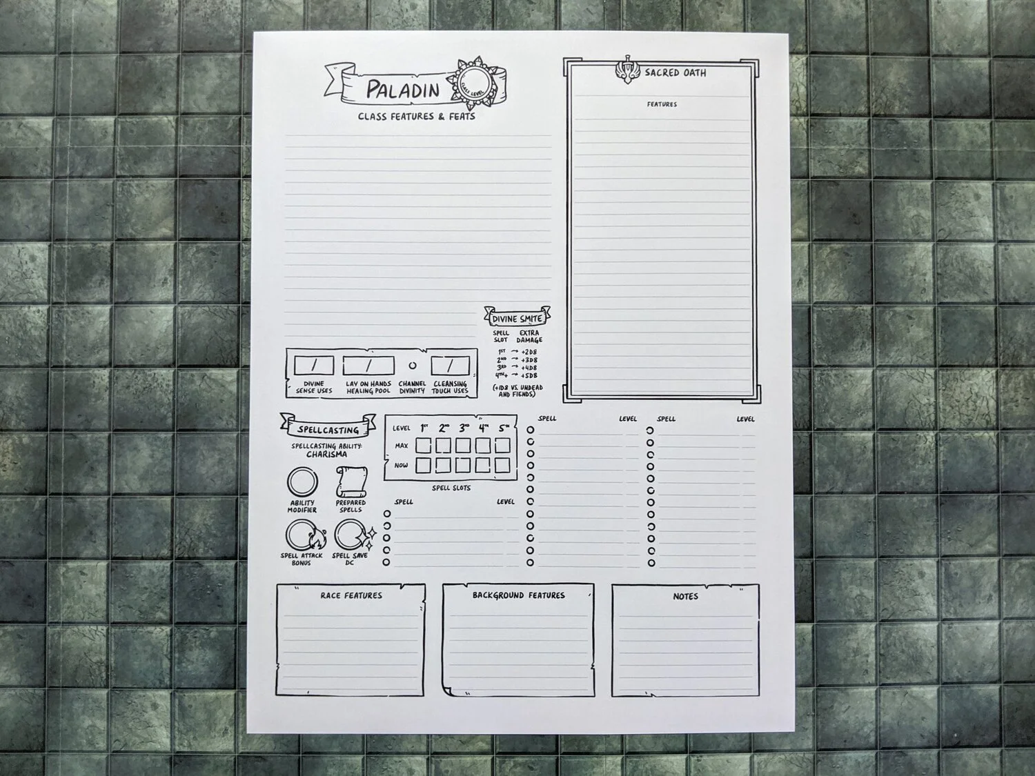 5th Edition Class Character Sheets Complete Set Games Stuff By Julien