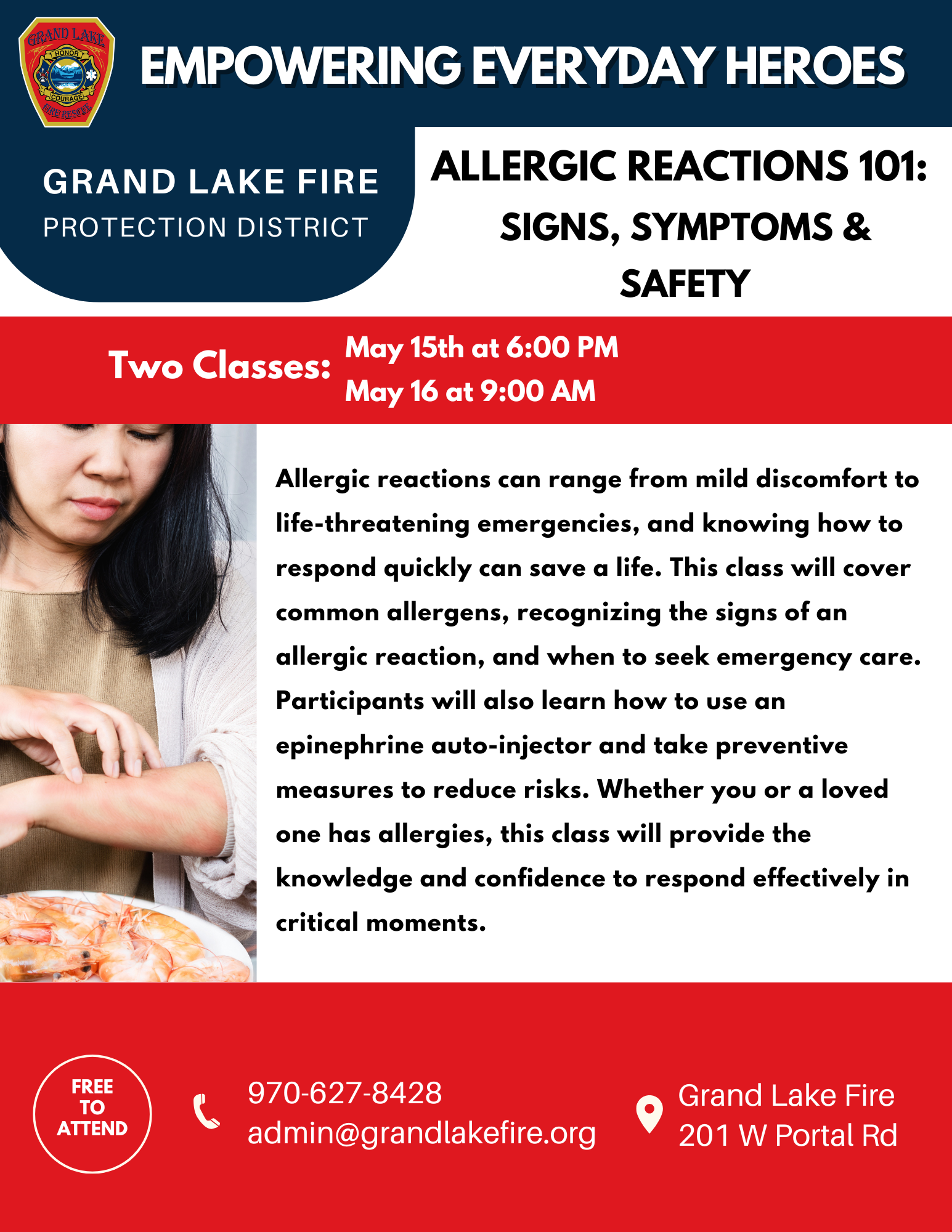 flyer for May public education class