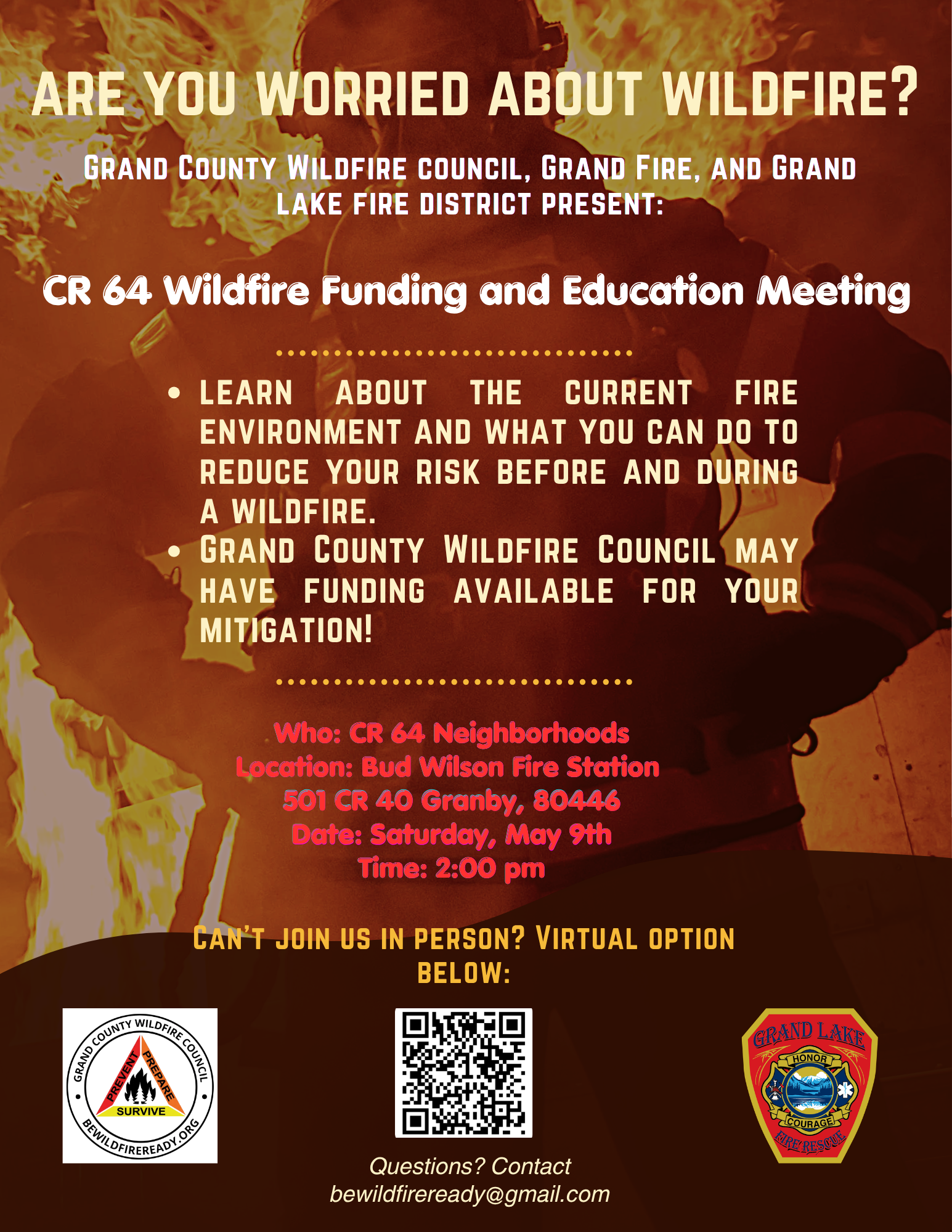 Flyer for wildfire event