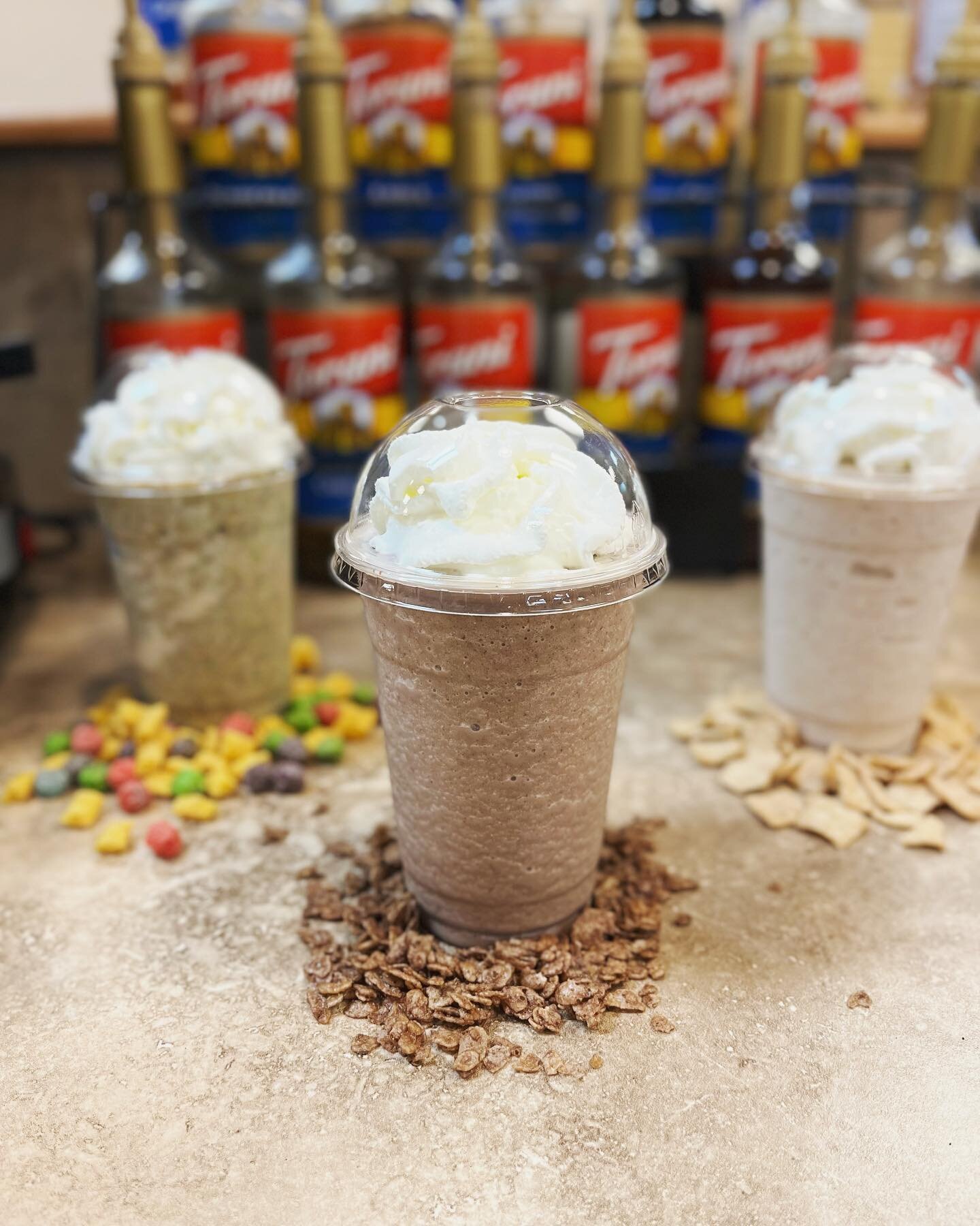 NEW Drinks Alert! There is nothing like Cereal to bring our the inner child in all of us. So now we have cereal Frozen Joes! No need for bowls and spoons, just enjoy a delicious Cereal Joe, on the go. &ldquo;Why eat it when you can drink it&rdquo; st