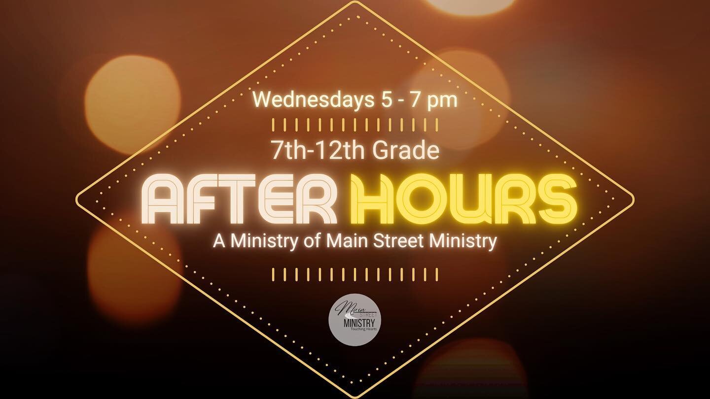 Special Announcement: We are excited to announce our new Program for our 7th-12th grade, &ldquo;AfterHours&rdquo;. Program starts Sept. 7th, Wed. Night 5-7 pm. Specifically for 7-12th Grade. We will provide snacks(meals occasionally), the coffee bar 