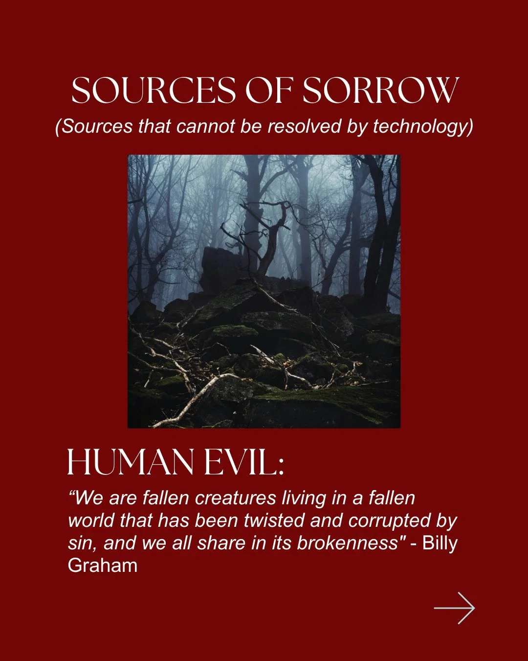 City Chapel&rsquo;s vision is for the joy of NYC. 

Inspired by a message from Billy Graham, we explored sources that technology will never resolve. Pastor Jeremiah calls these the &ldquo;sources of sorrow.&rdquo; In light of this, how can we still b