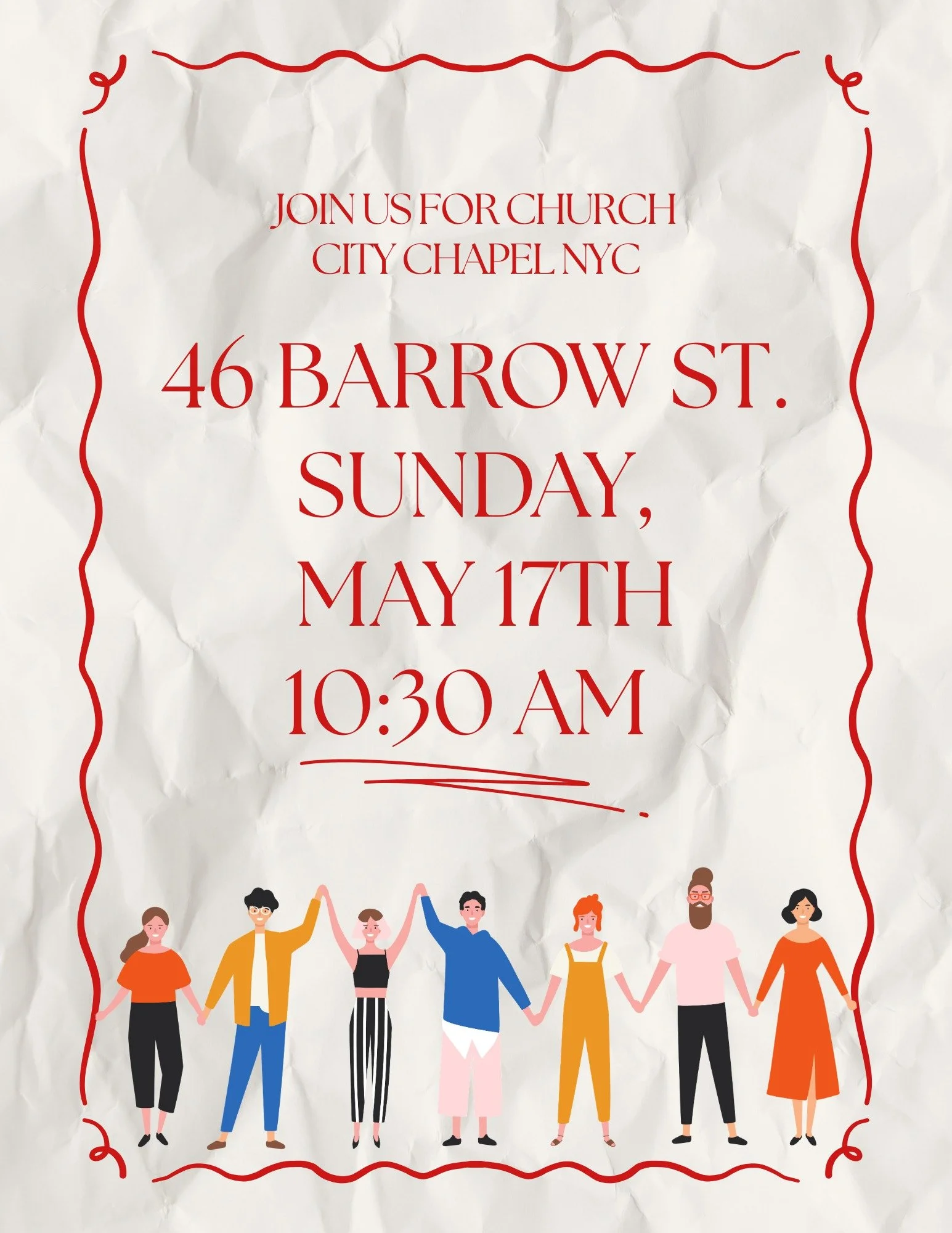 See you Sunday, family ☀️

We&rsquo;re gathering again on May 17th at 10:30AM at 46 Barrow Street, and we&rsquo;d love for you to join us. Bring a friend, come as you are, and worship with us!

🍽️ We&rsquo;ll also be sharing lunch together after ser
