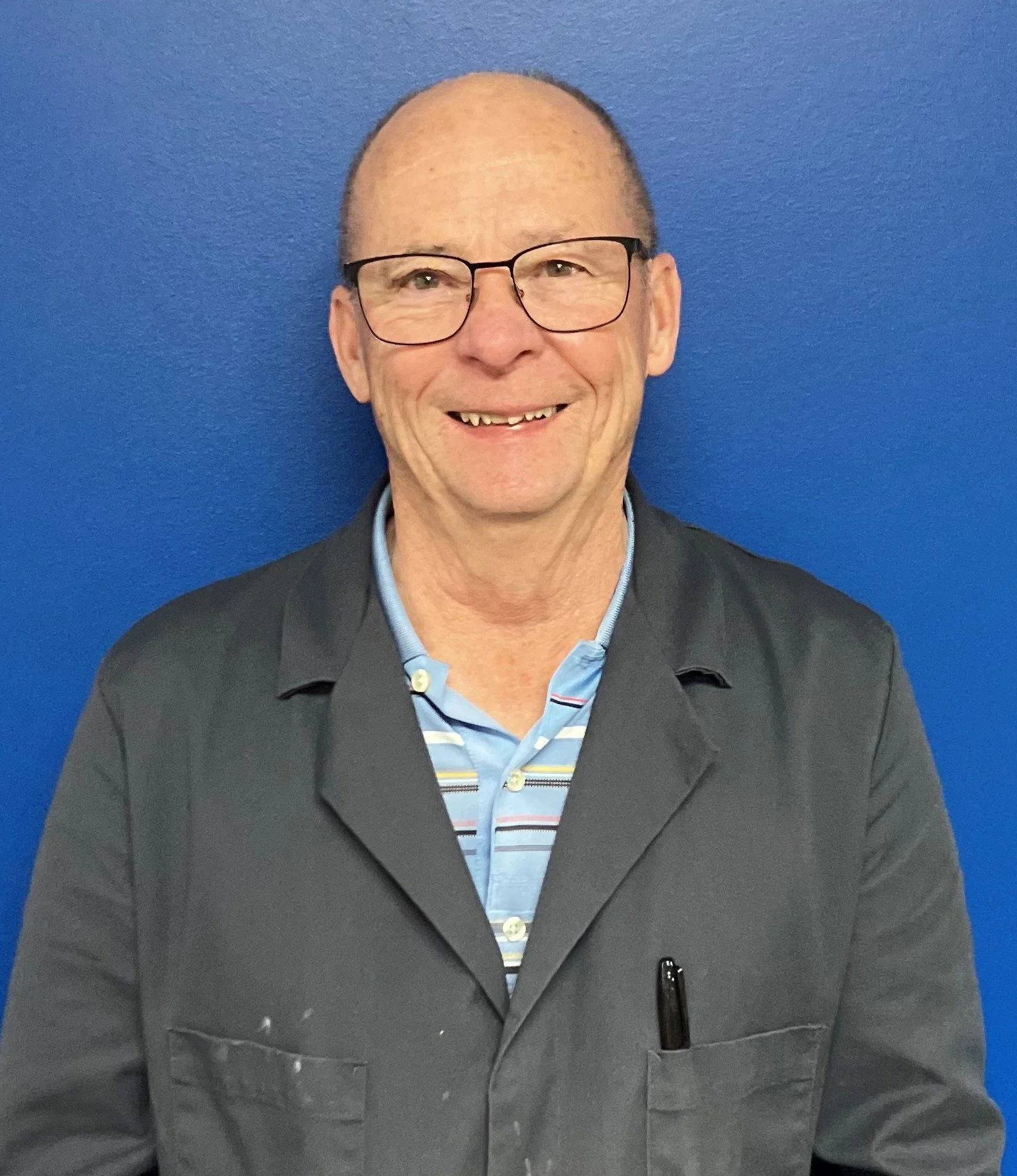 Bob Gibbens geared up to clean medical equipment at The Lending Cupboard®.
