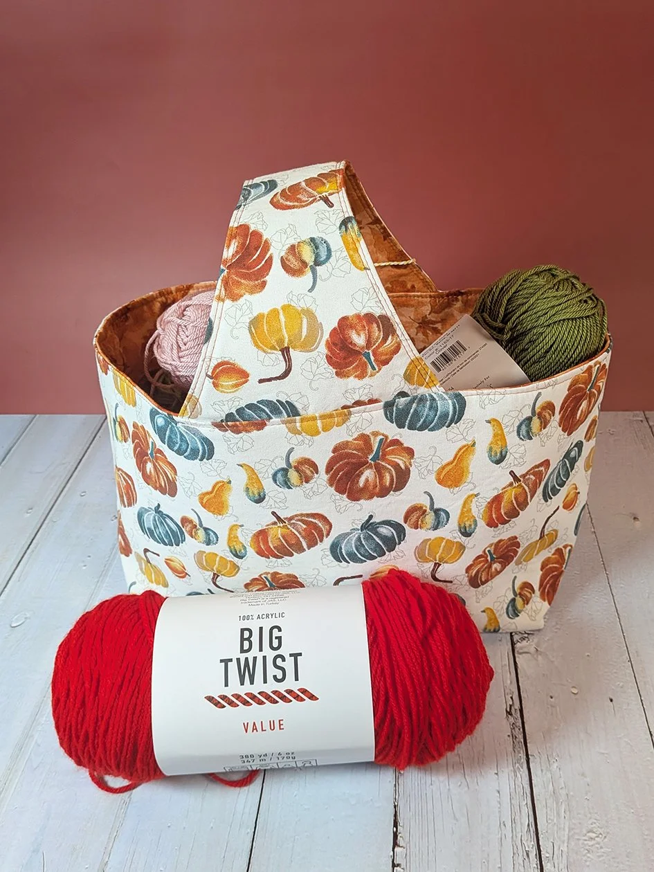 Fabric Basket Large - Pumpkin Harvest