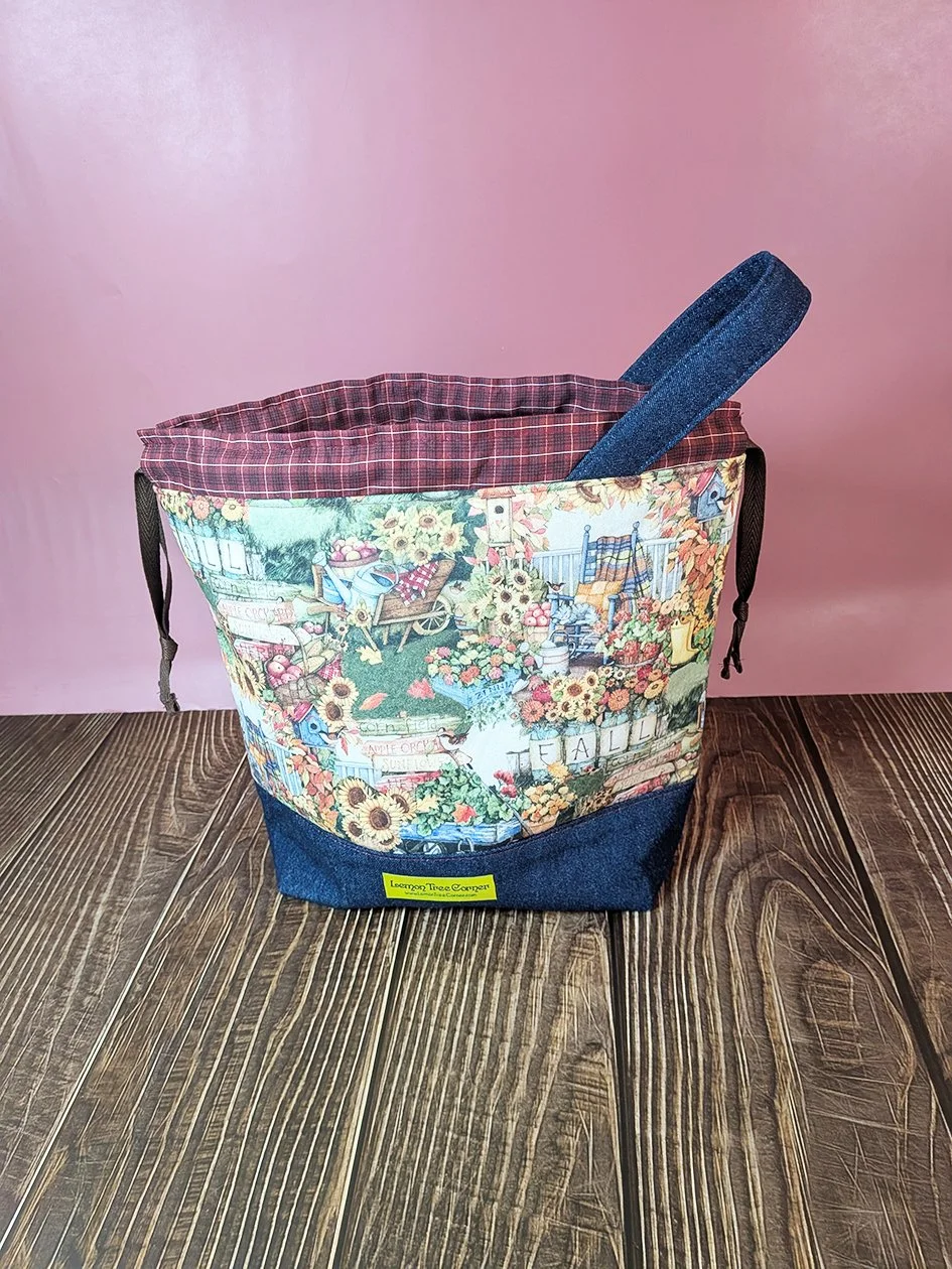 Drawstring Project Bag - Fall on the Farm