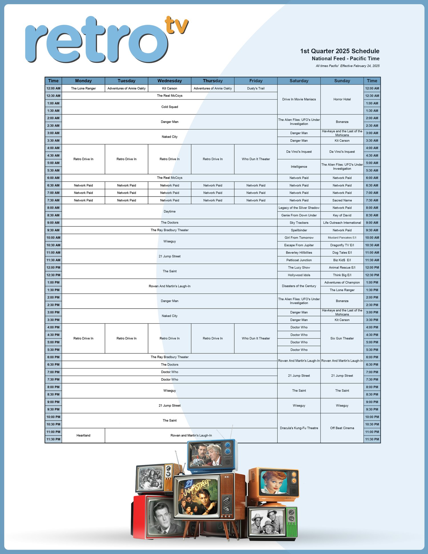 Retro TV Schedules — Get After It Media
