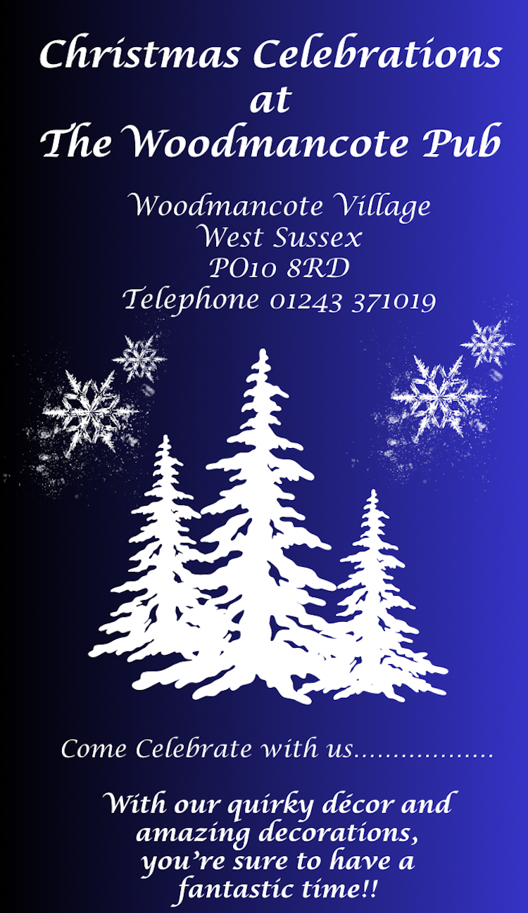 Woodmancote pub christmas menu