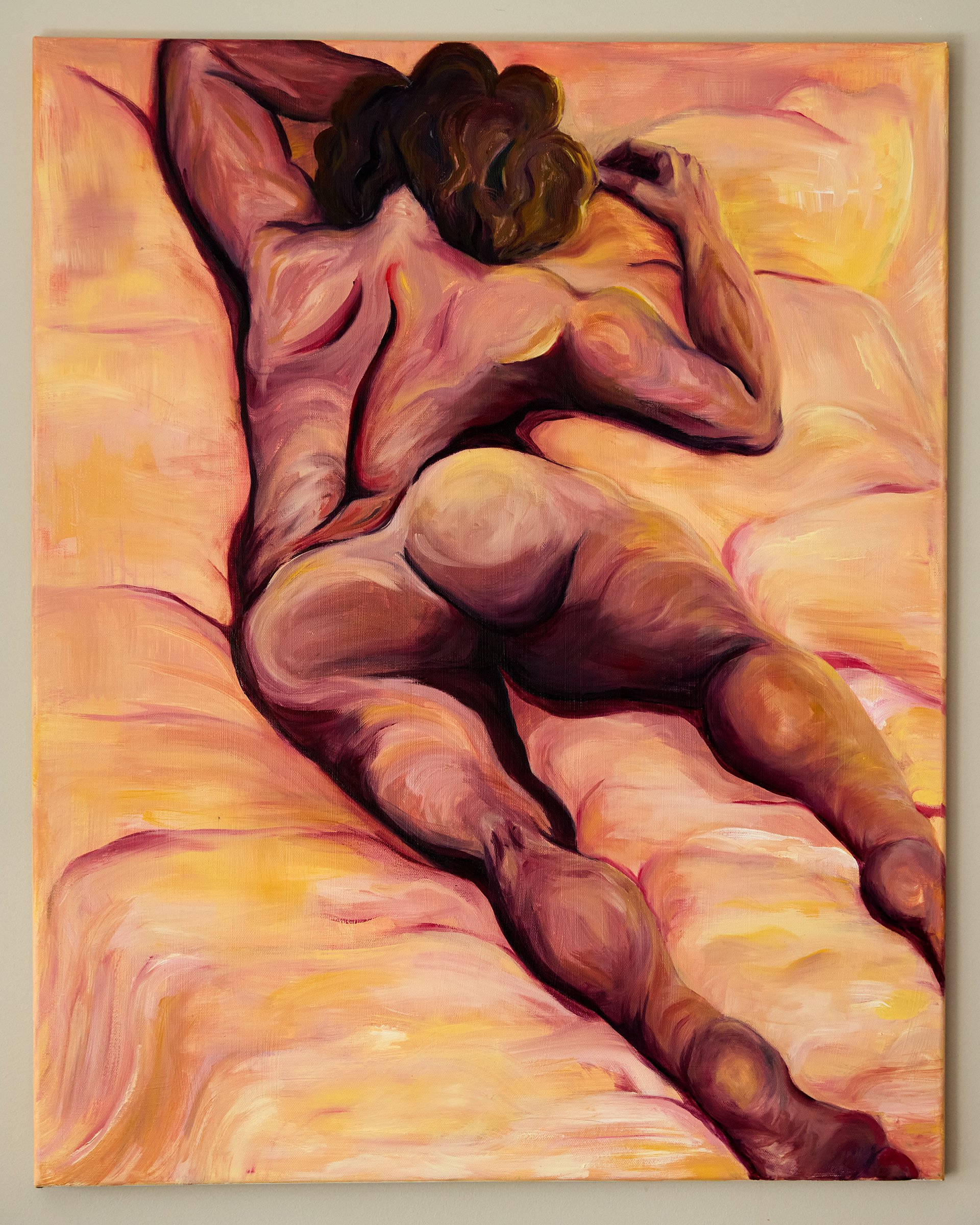 "Nude on Couch No. 2" Oil on Canvas, 24 by 30in, October 2025