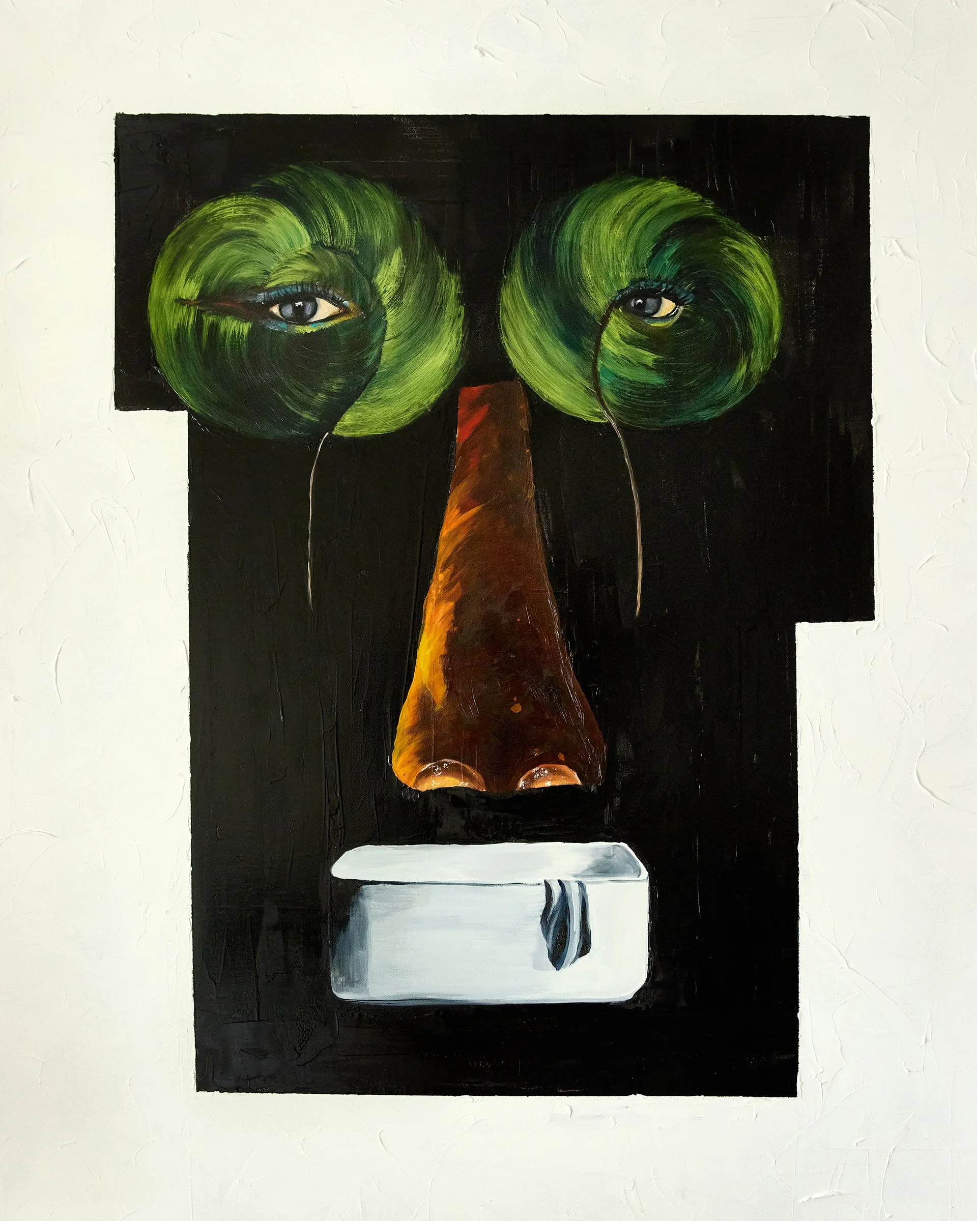 "Ce n’est pas un visage”, Oil on canvas, 36" x 48”, October 2025