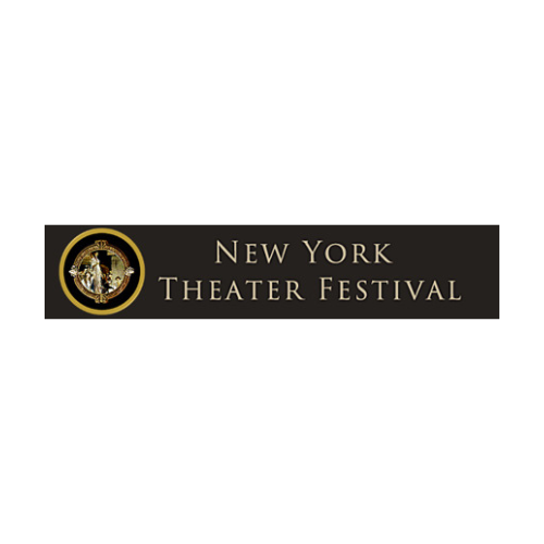 Logo of the New York Theater Festival featuring a circular emblem with a puppet or marionette design and the text 'New York Theater Festival' on a black background.