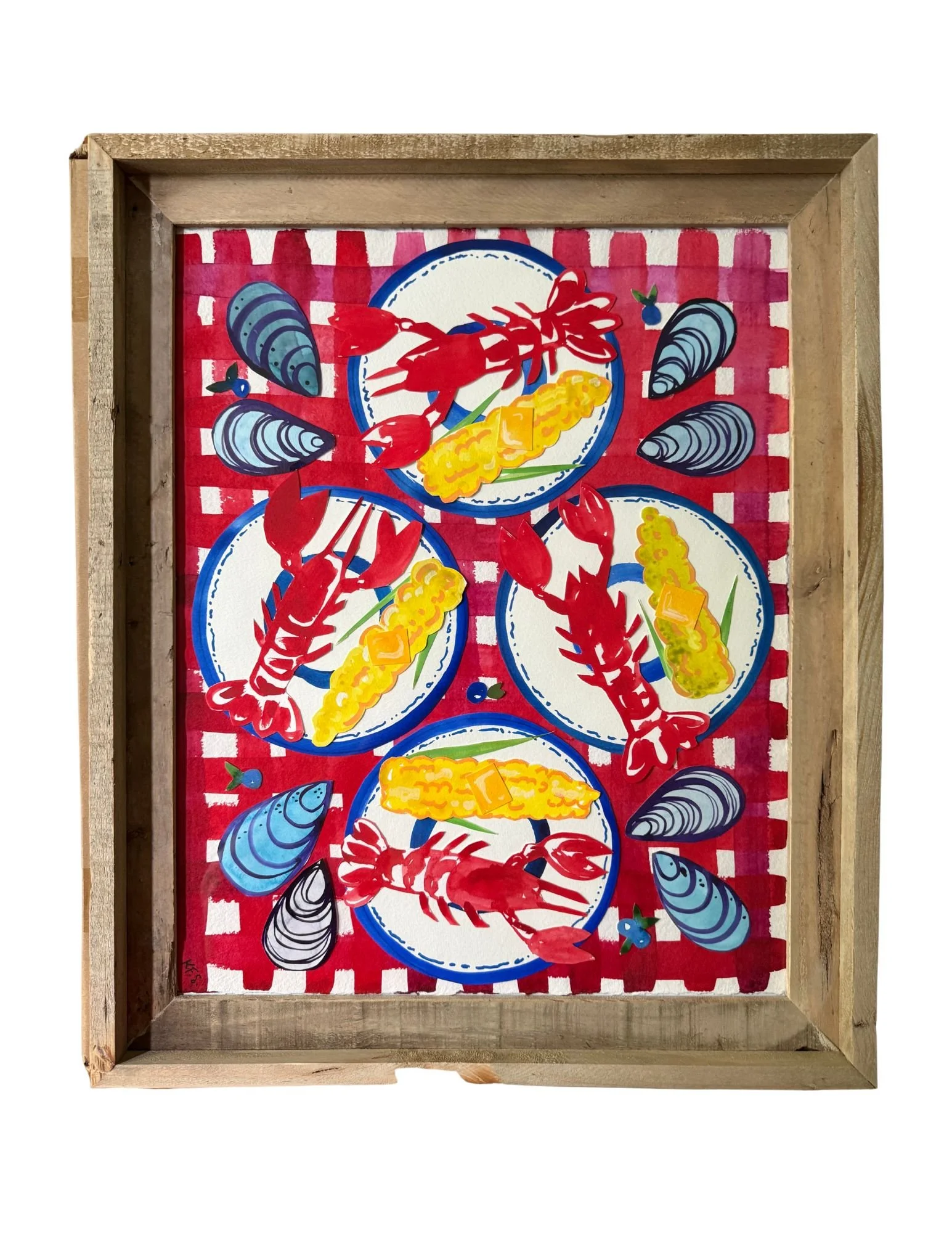 Lobster Picnic: A Watercolor + Paper Collage Workshop